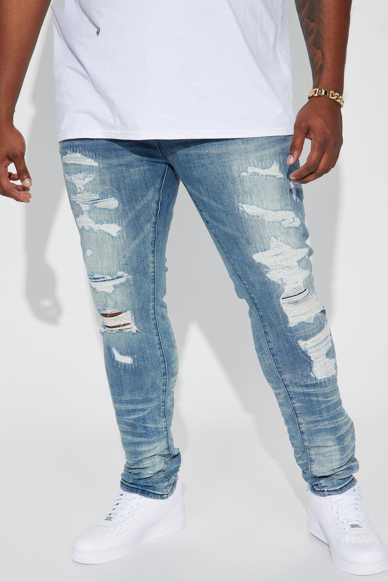 For The Fame Stacked Skinny Jeans - Light Wash Product Image