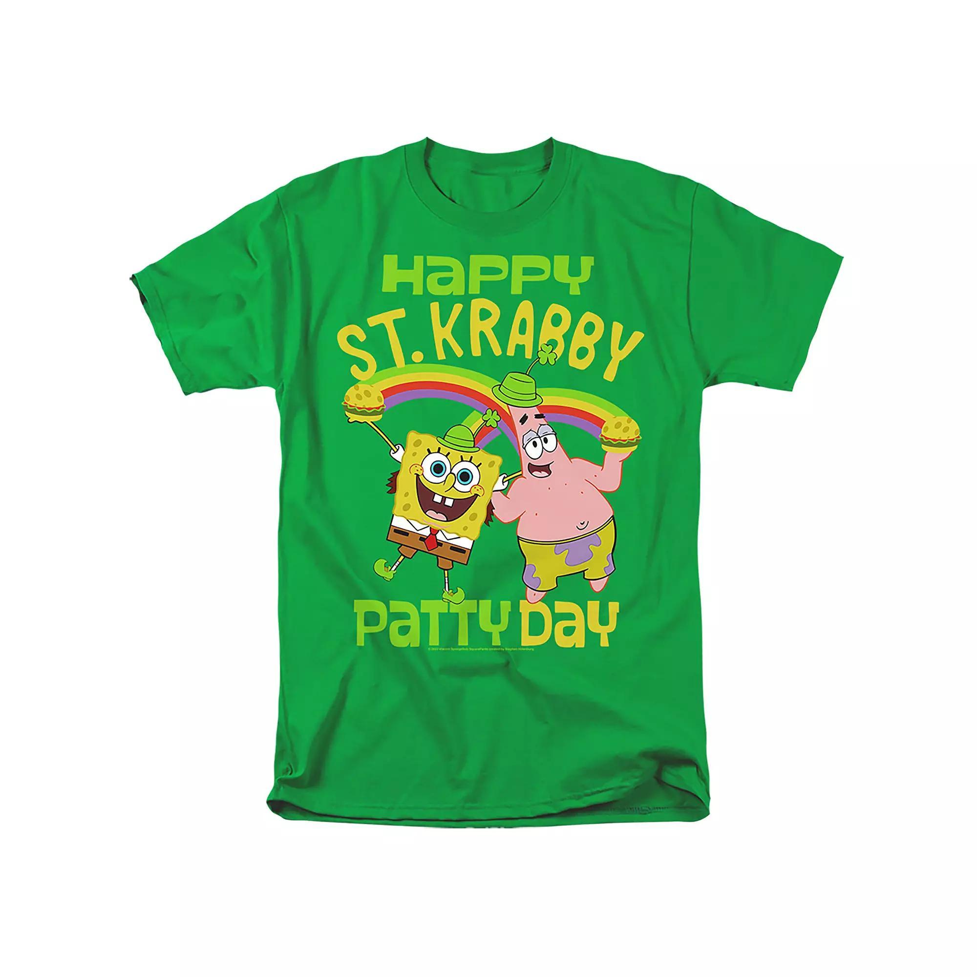 Men's SpongeBob Krabby Patty Day Graphic Tee, Size: Small, Grey Product Image