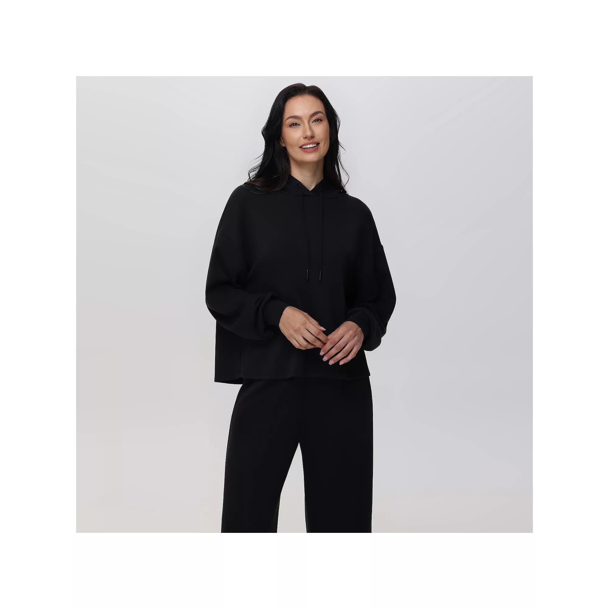 Women's Adyson Parker Long Sleeve Pajama Hoodie, Girl's, Size: Small, Black Product Image