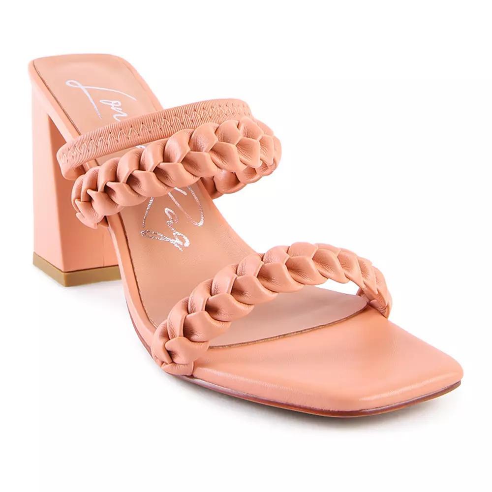 London Rag Woven Strap Block Heel Women's Sandals, Size: 9, Pink Product Image