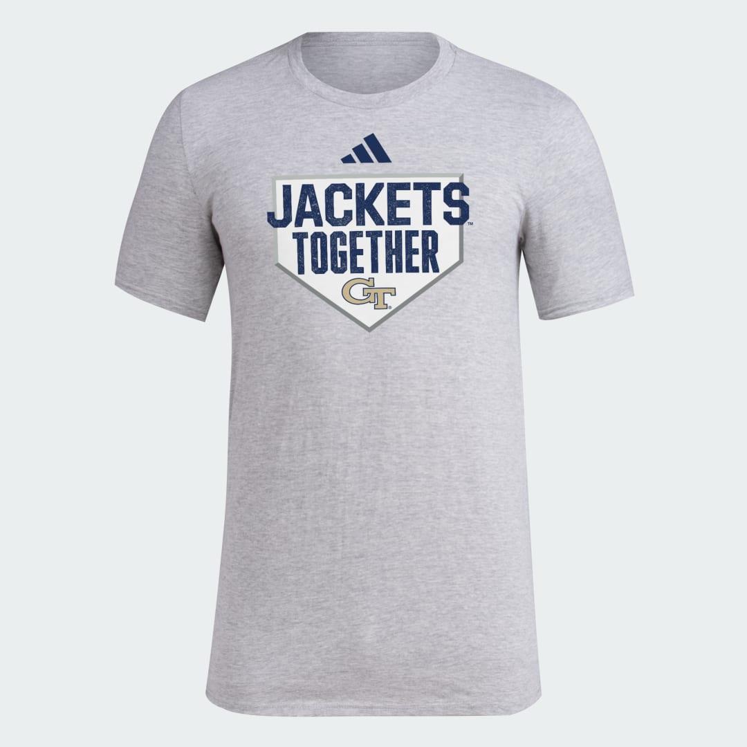 adidas Georgia Tech Yellow Jackets Dugout Postseason Tee Medium Grey Heather L Mens Product Image