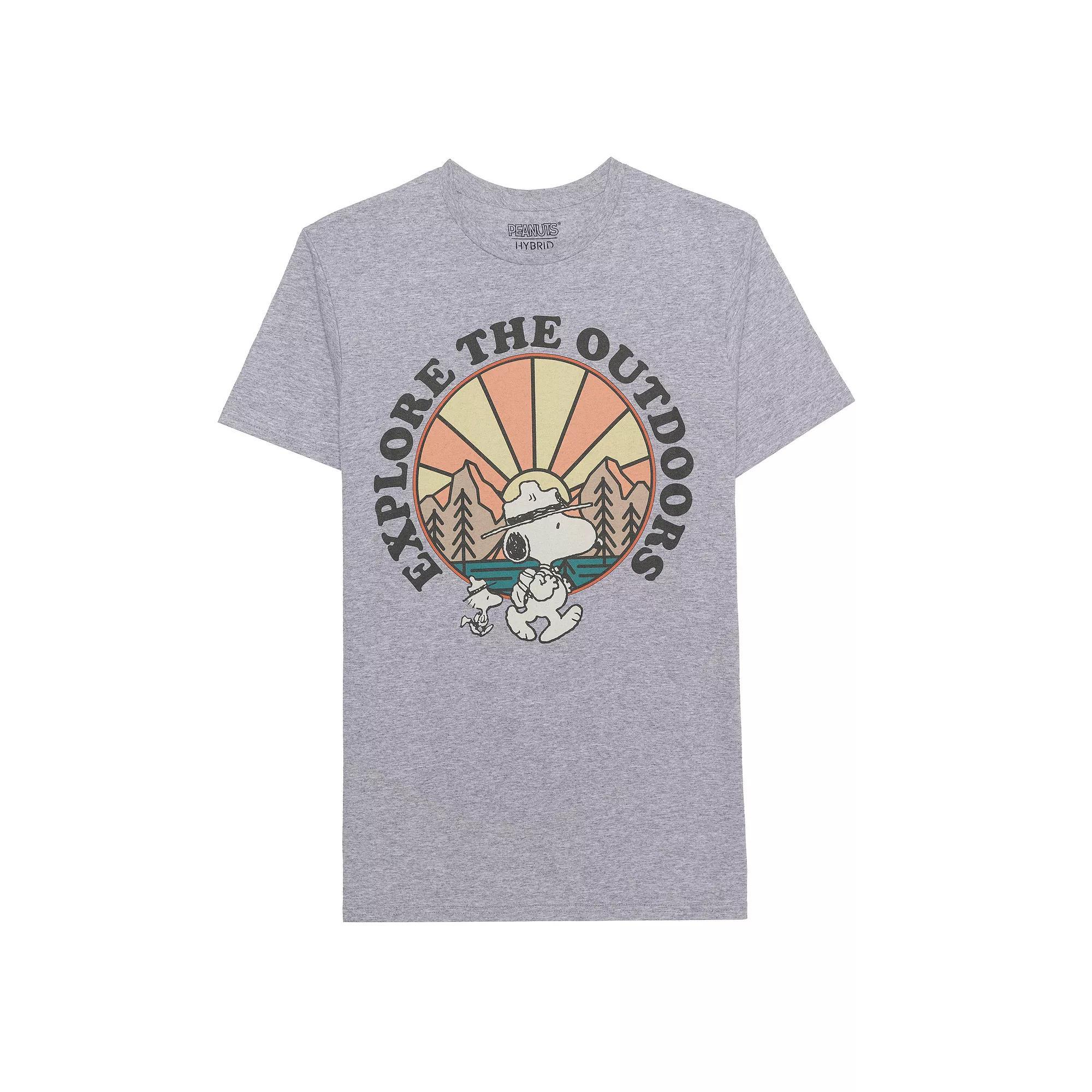 Men's Peanuts Snoopy Explore the Outdoors Graphic Tee, Size: Small, Grey Grey Product Image