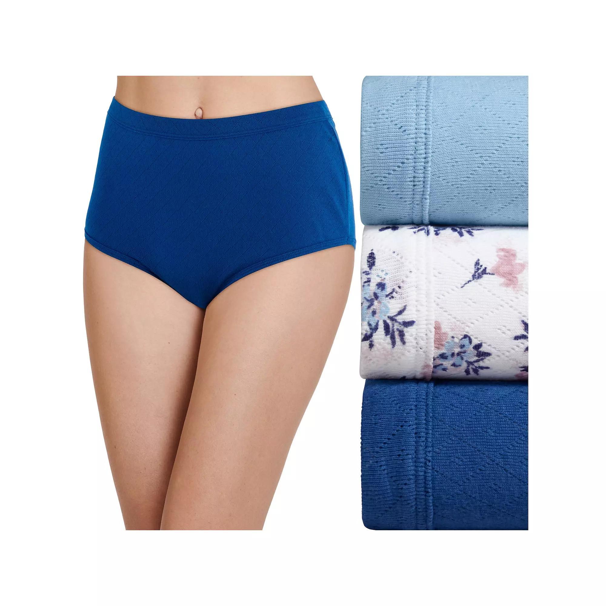 Womens Jockey Elance Breathe 3-pack Pointelle Briefs Panty Set 1542 Purple Veil Asst Product Image