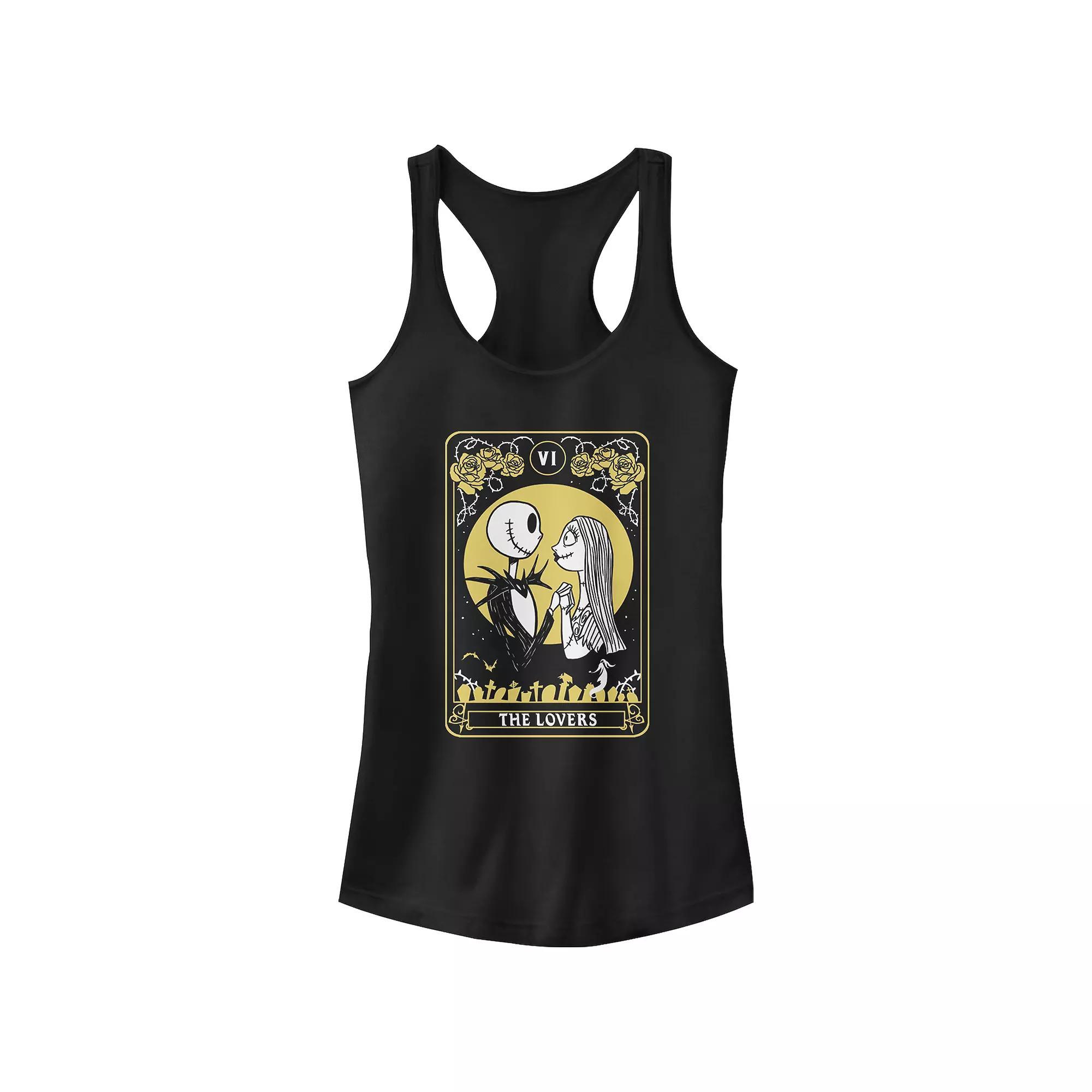 Disney's The Nightmare Before Christmas Jack Skellington And Sally The Lovers Juniors' Racerback Tank Top, Girl's, Size: Small, Black Product Image