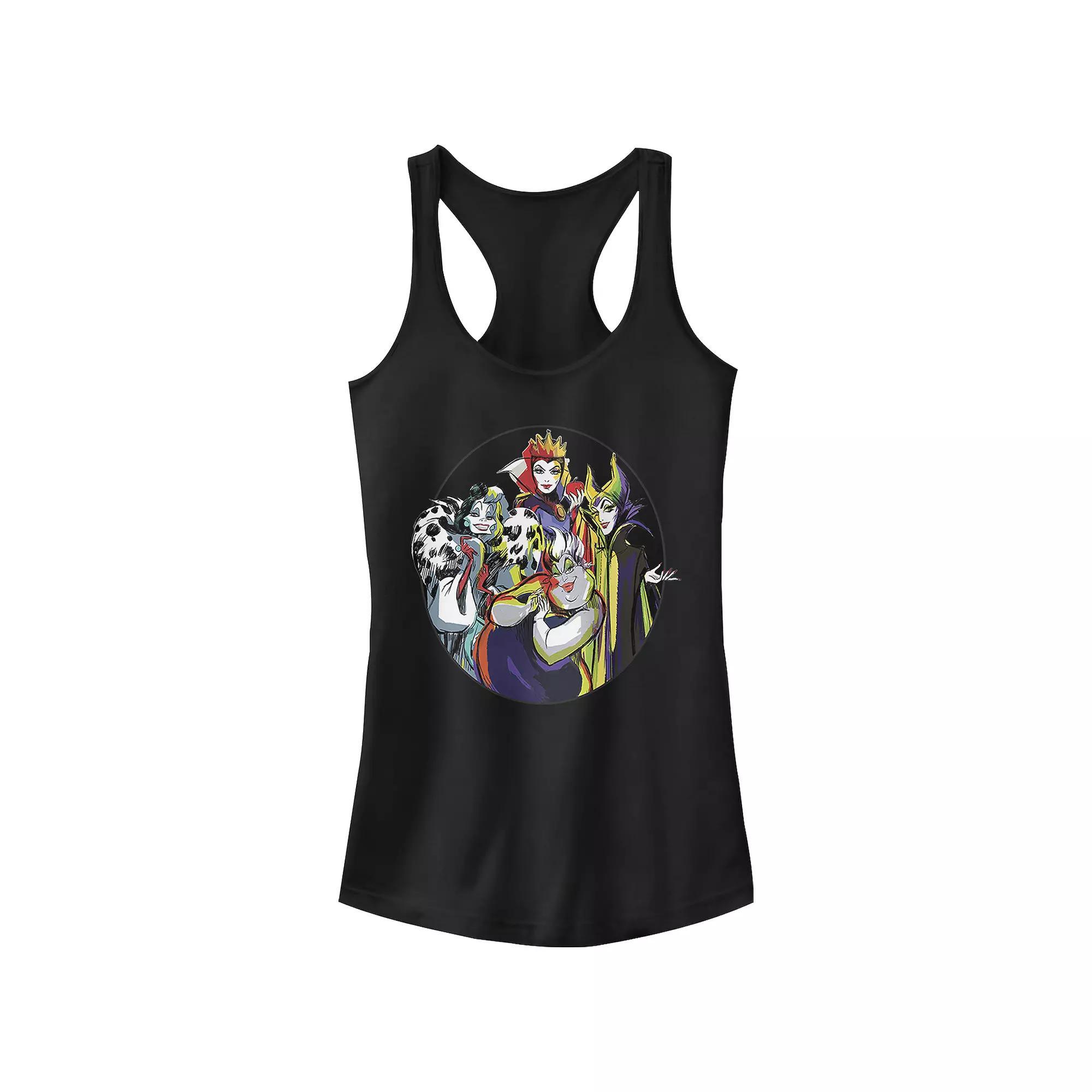 Disney Villains Evil Queens Stamp Juniors' Racerback Tank Top, Girl's, Size: XS, Black Product Image