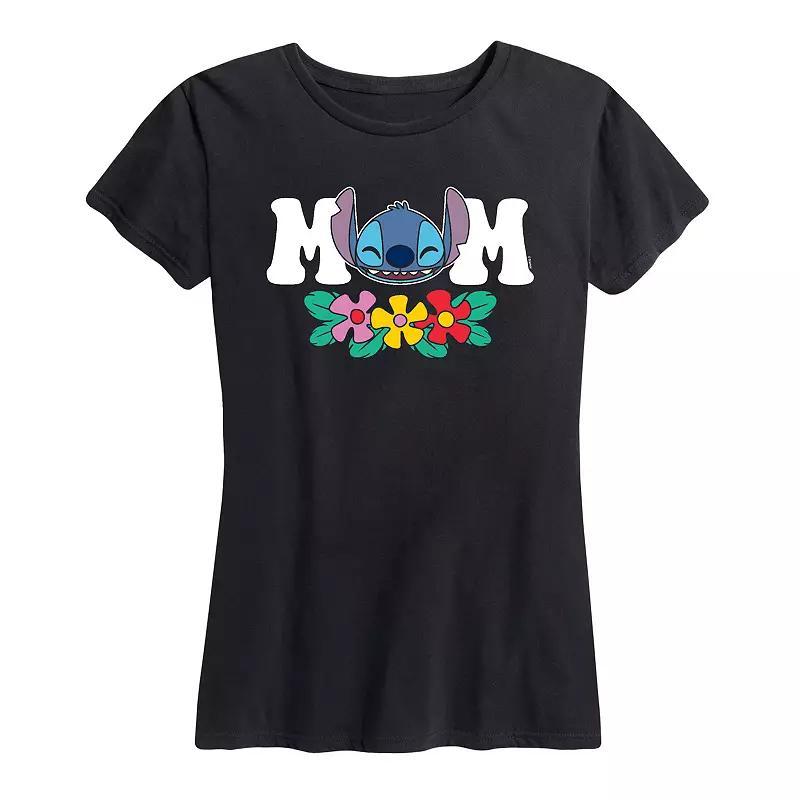 Disneys Lilo & Stitch Womens Mom Graphic Tee Heather Grey Product Image