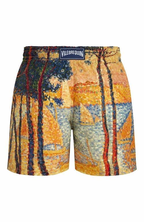 Mens Vilebrequin x Paul Signac Voile & Pins Printed Swim Trunks Product Image
