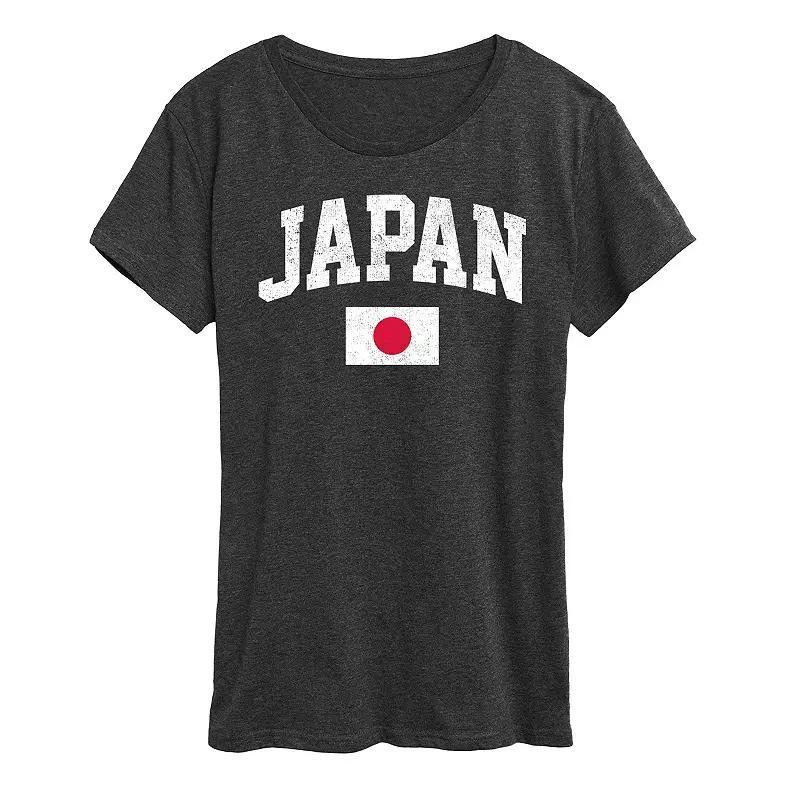 Womens Japan Flag Graphic Tee Grey Royal Blue Product Image