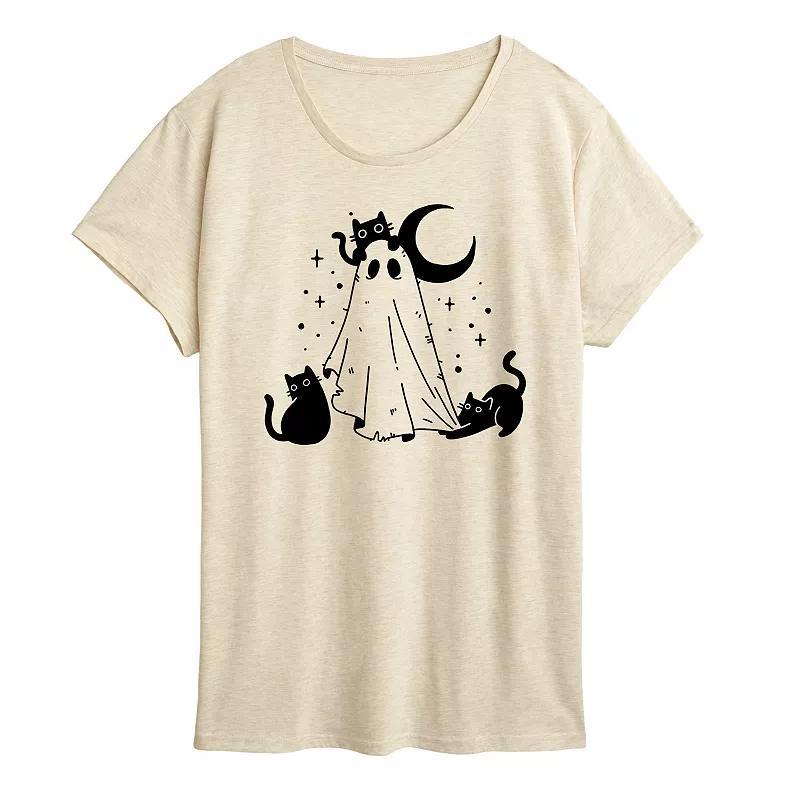 Womens Ghost and Cats Graphic Tee Product Image