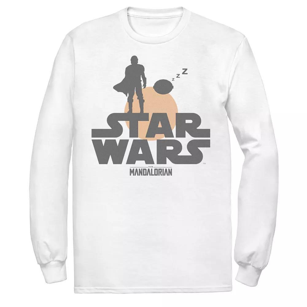 Men's Star Wars The Mandalorian The Child Sunset Silhouette Logo Tee, Size: XL, White Product Image