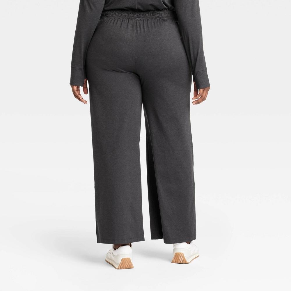 Women's Soft Stretch High-Rise Wide Leg Pants - All In Motion™ Heathered Black XS Product Image