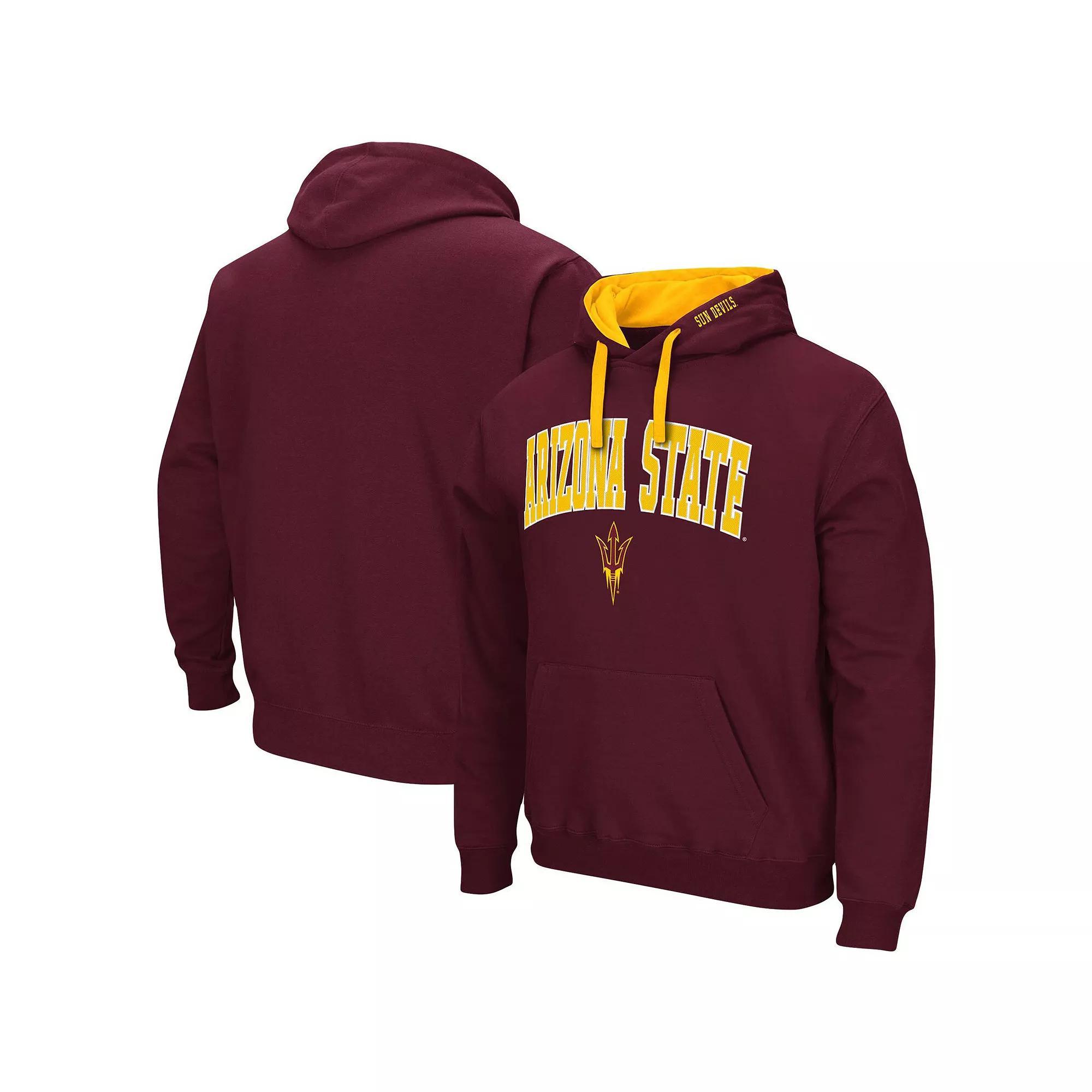 Men's Colosseum Maroon Arizona State Sun Devils Big & Tall Arch & Logo 2.0 Pullover Hoodie, Size: 2XB, Red Product Image
