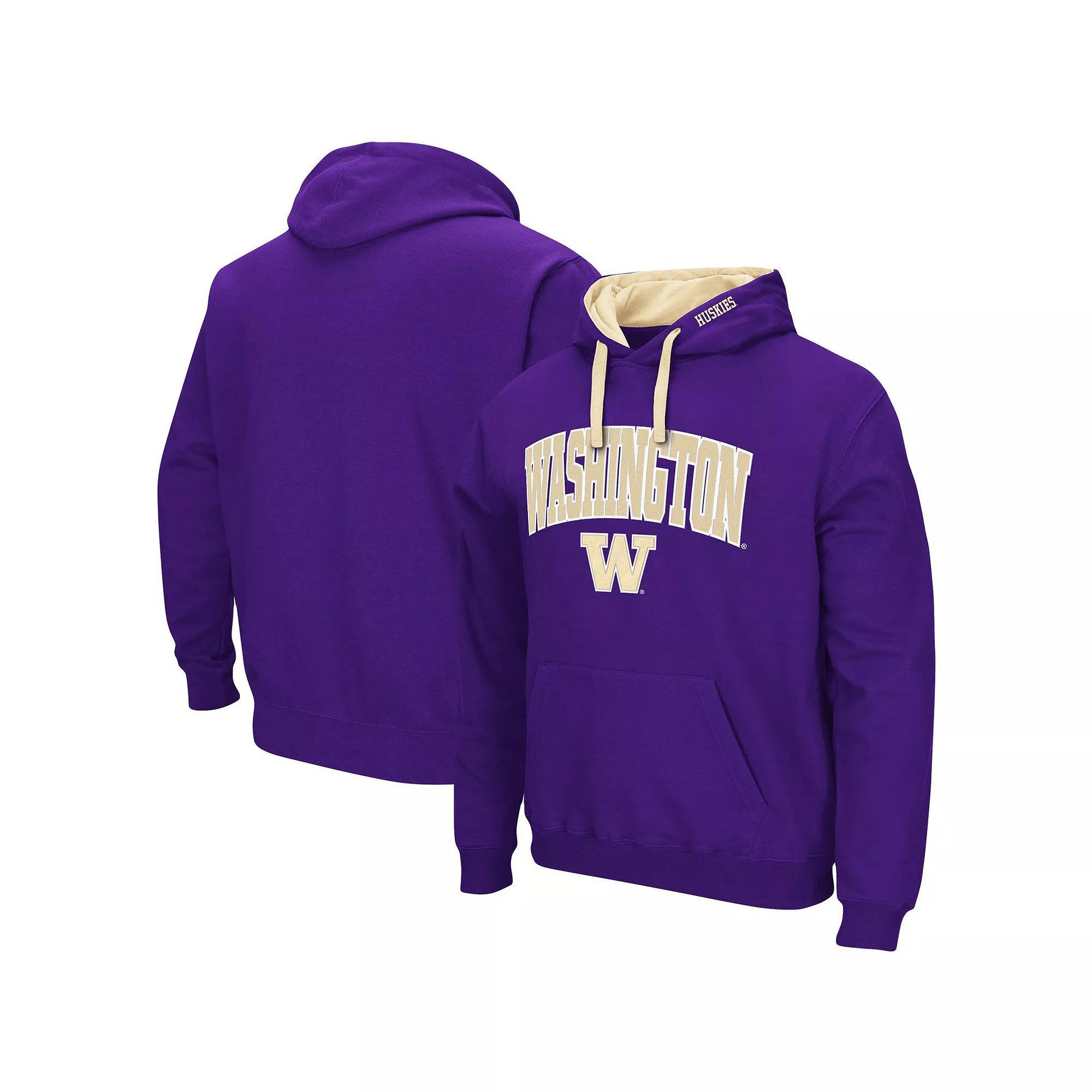Men's Colosseum Purple Washington Huskies Big & Tall Arch & Logo 2.0 Pullover Hoodie, Size: 4XB Product Image