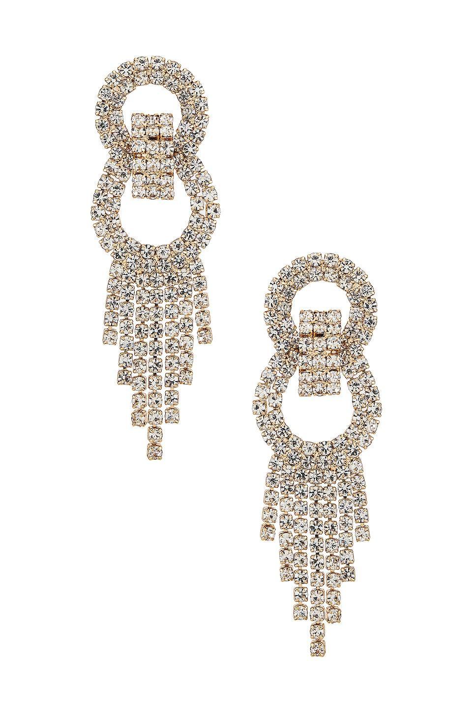 Ettika Gatsby Fringe Drop Statement Earrings in 18K Gold Plate Product Image