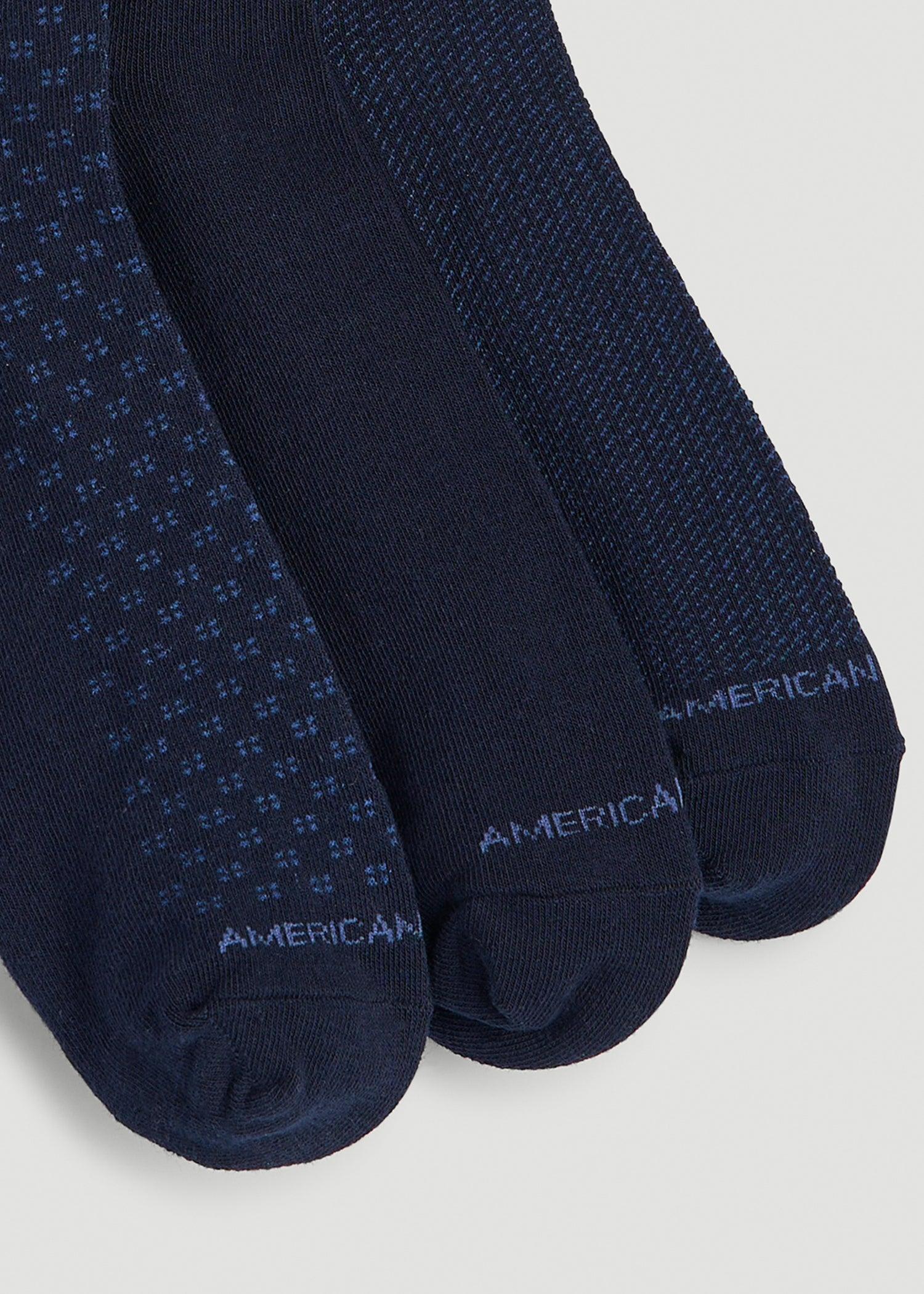 Dress Socks Size 14 to 17 (3-Pack) for Tall Men in True Navy Product Image
