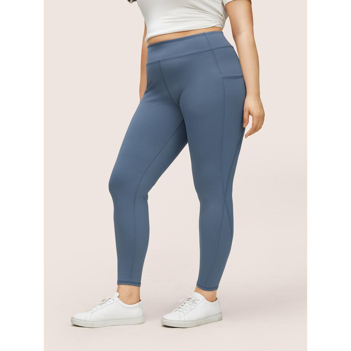 Plus Size Basic High Waisted Stretchy Butt Lift Leggings Women Stone Casual High stretch Skinny High Rise Dailywear Leggings BloomChic 10/M Product Image