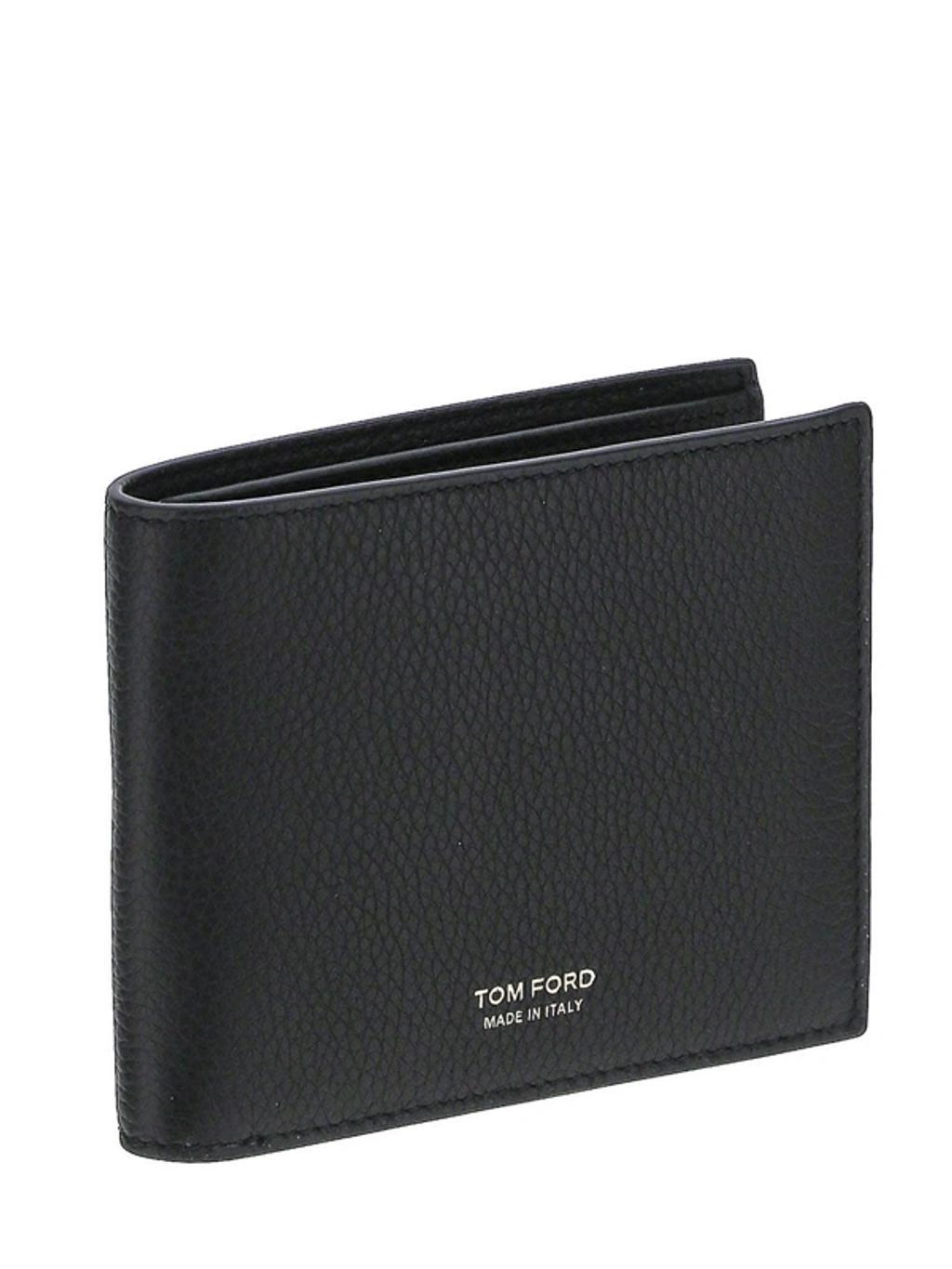 TOM FORD T Line Logo Printed Bifold Wallet In Black Product Image
