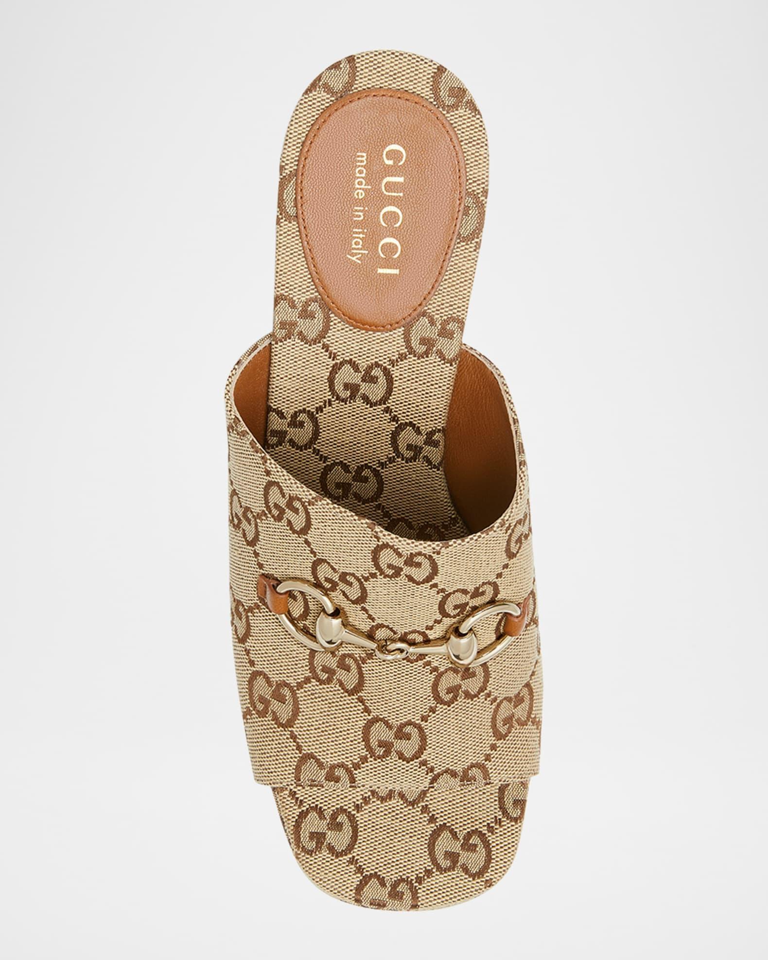 Carmen GG Canvas Platform Wedge Sandals Product Image