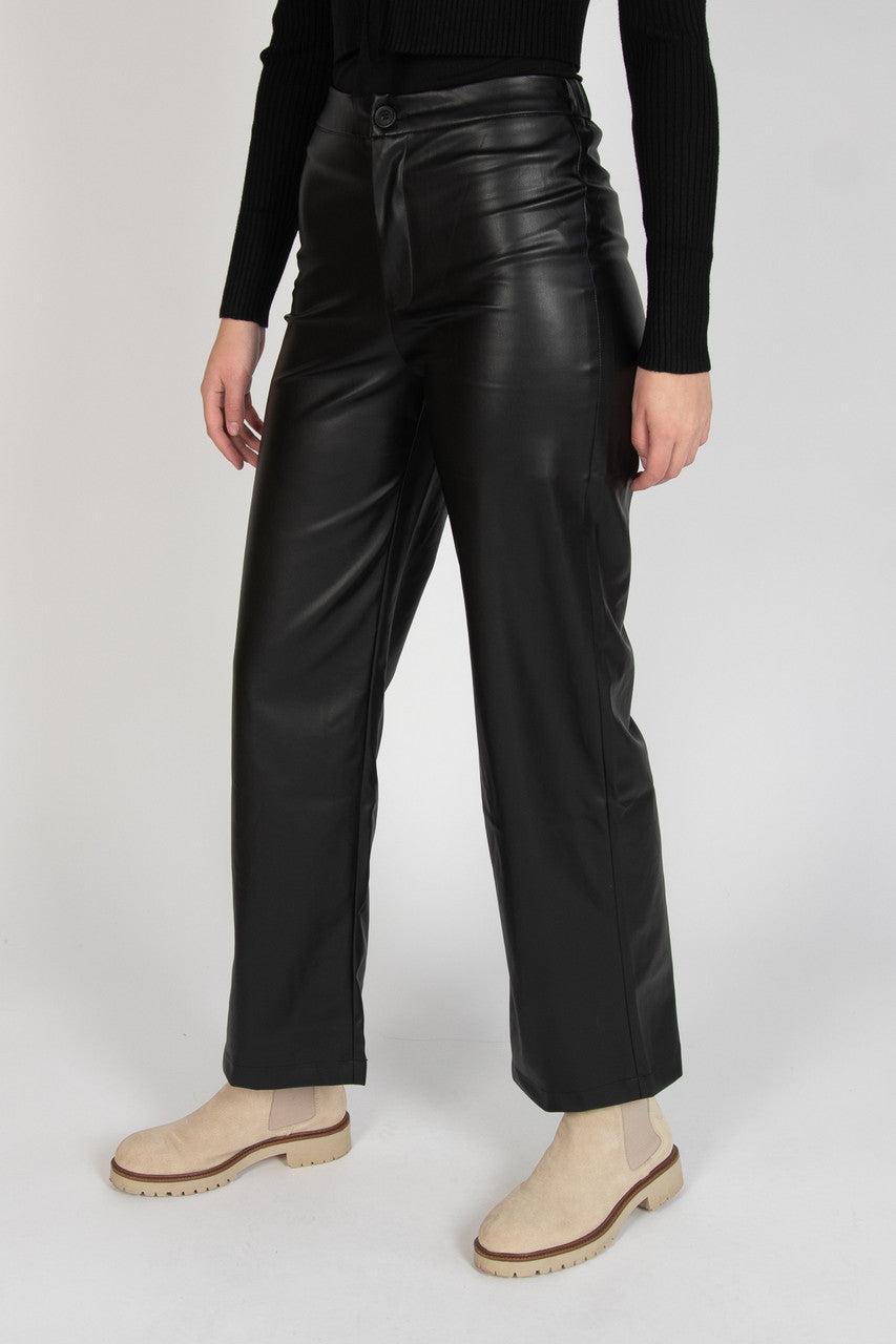 Wide Leg Pleather Pants Product Image