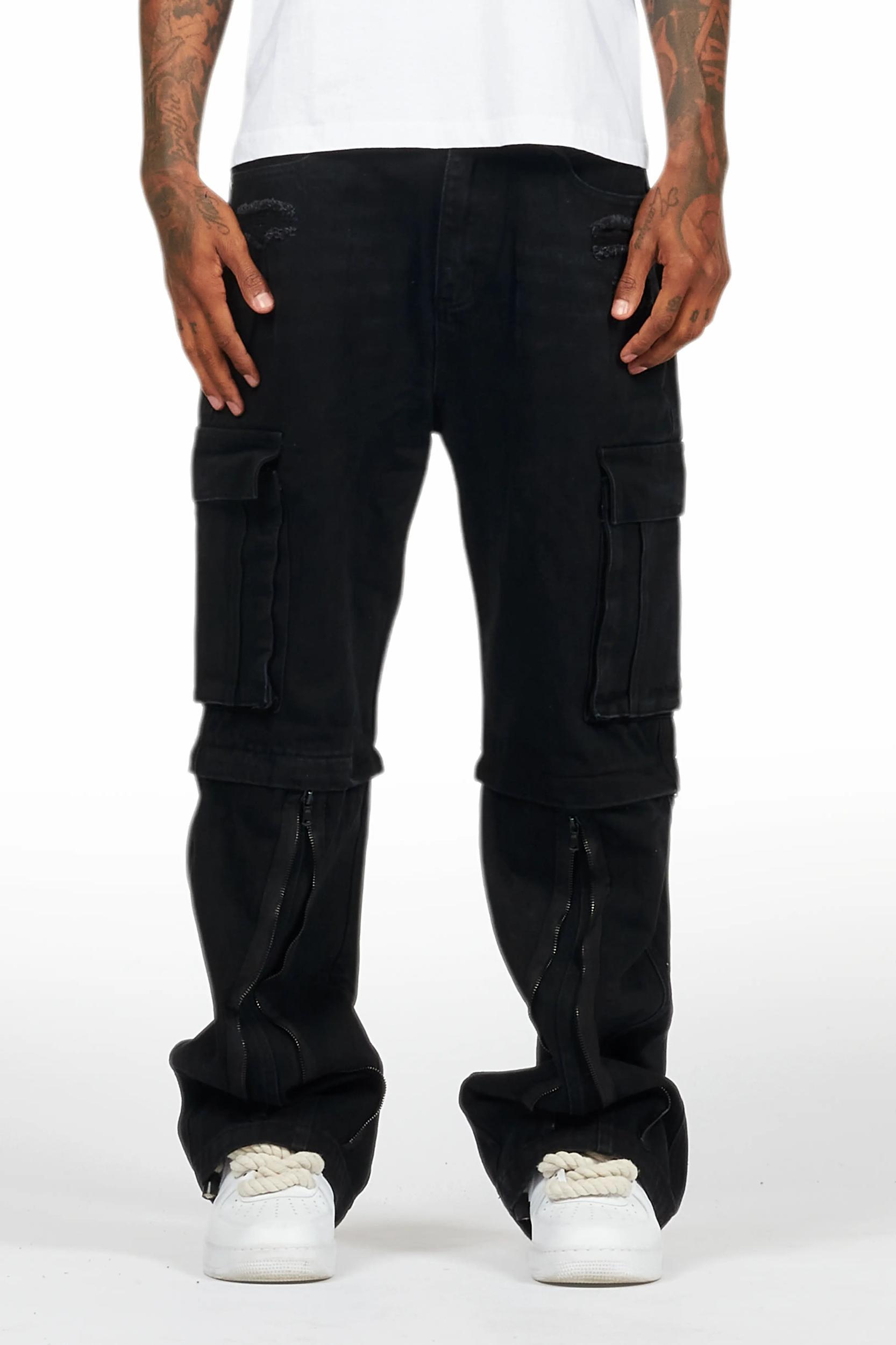 Rupert Black Baggy Fit Zip Off Jean Male Product Image