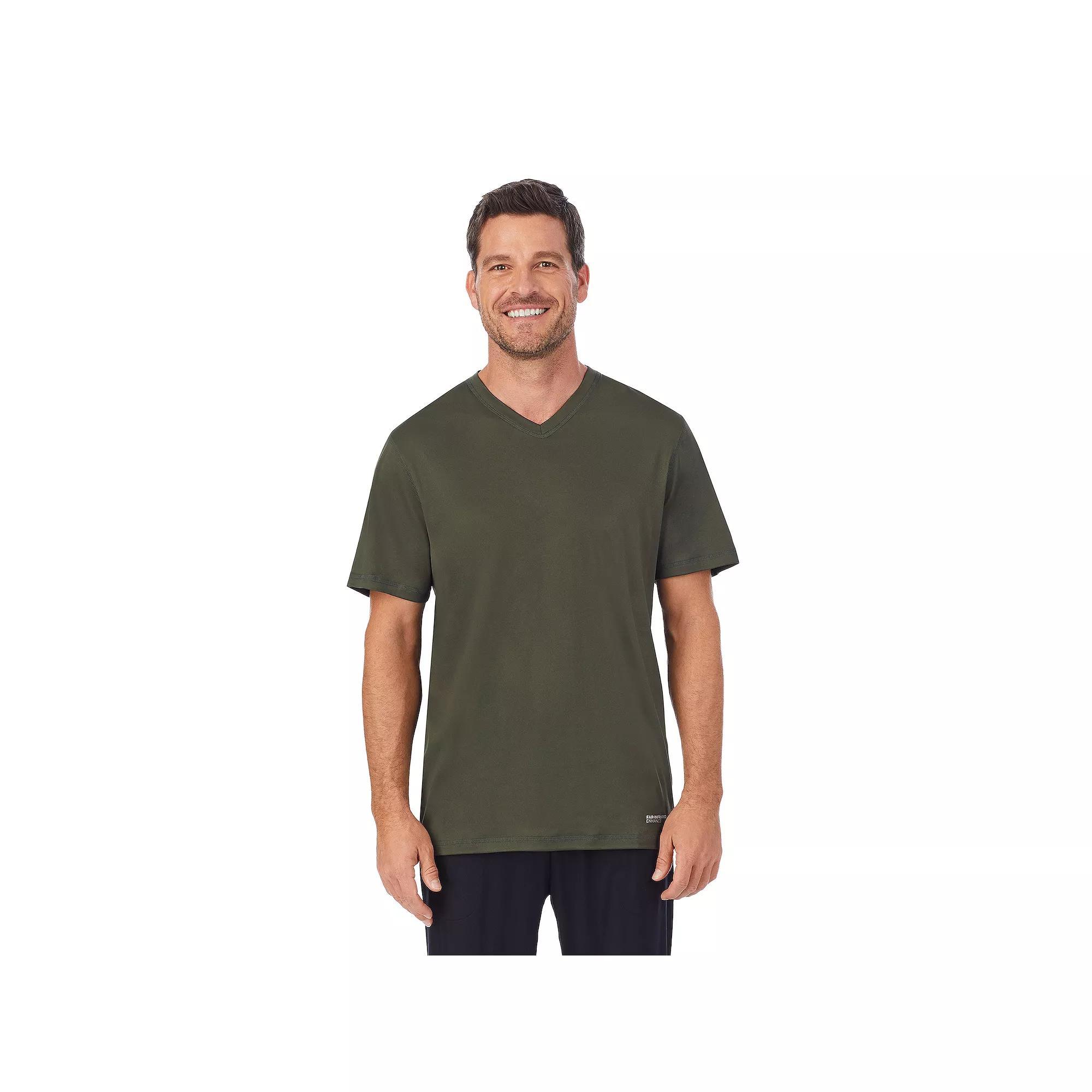 Men's Cuddl Duds® Far-Infrared Enhance V-Neck Pajama Tee, Size: XL, Green Product Image