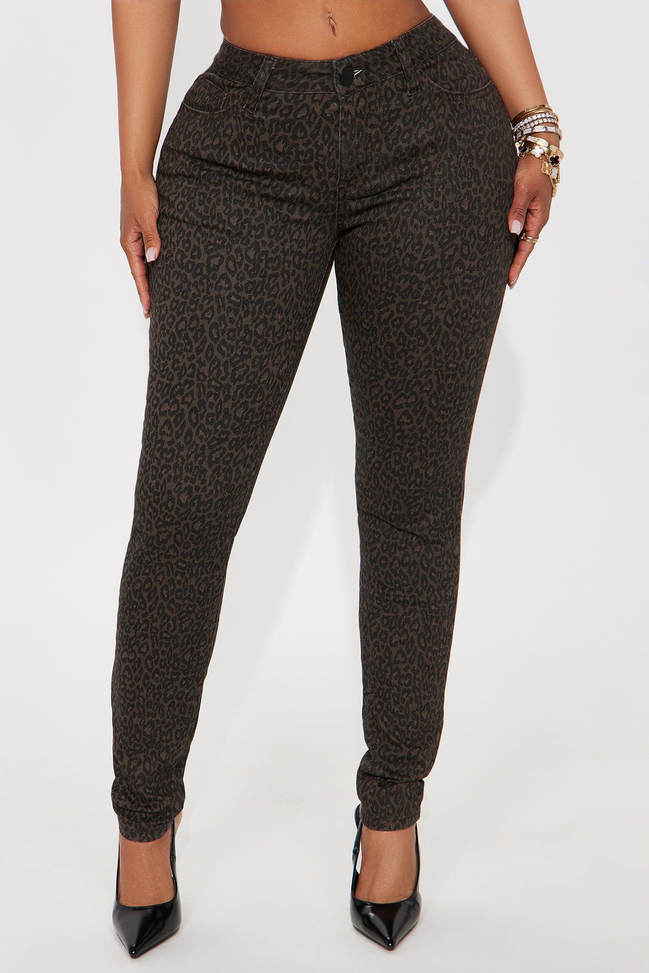 Skinny Uniform Leopard Pants - Chocolate/Combo Product Image