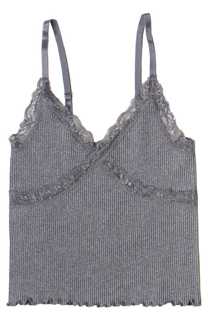 Lace Trim Ribbed Seamless Cami Product Image