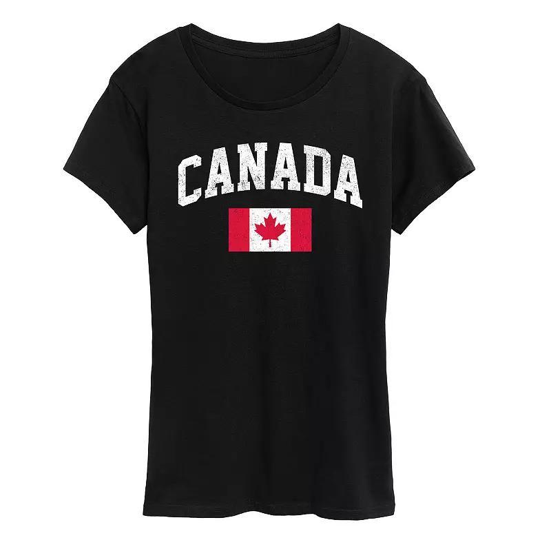 Women's Canada Flag Graphic Tee, Size: Small, Blue Product Image
