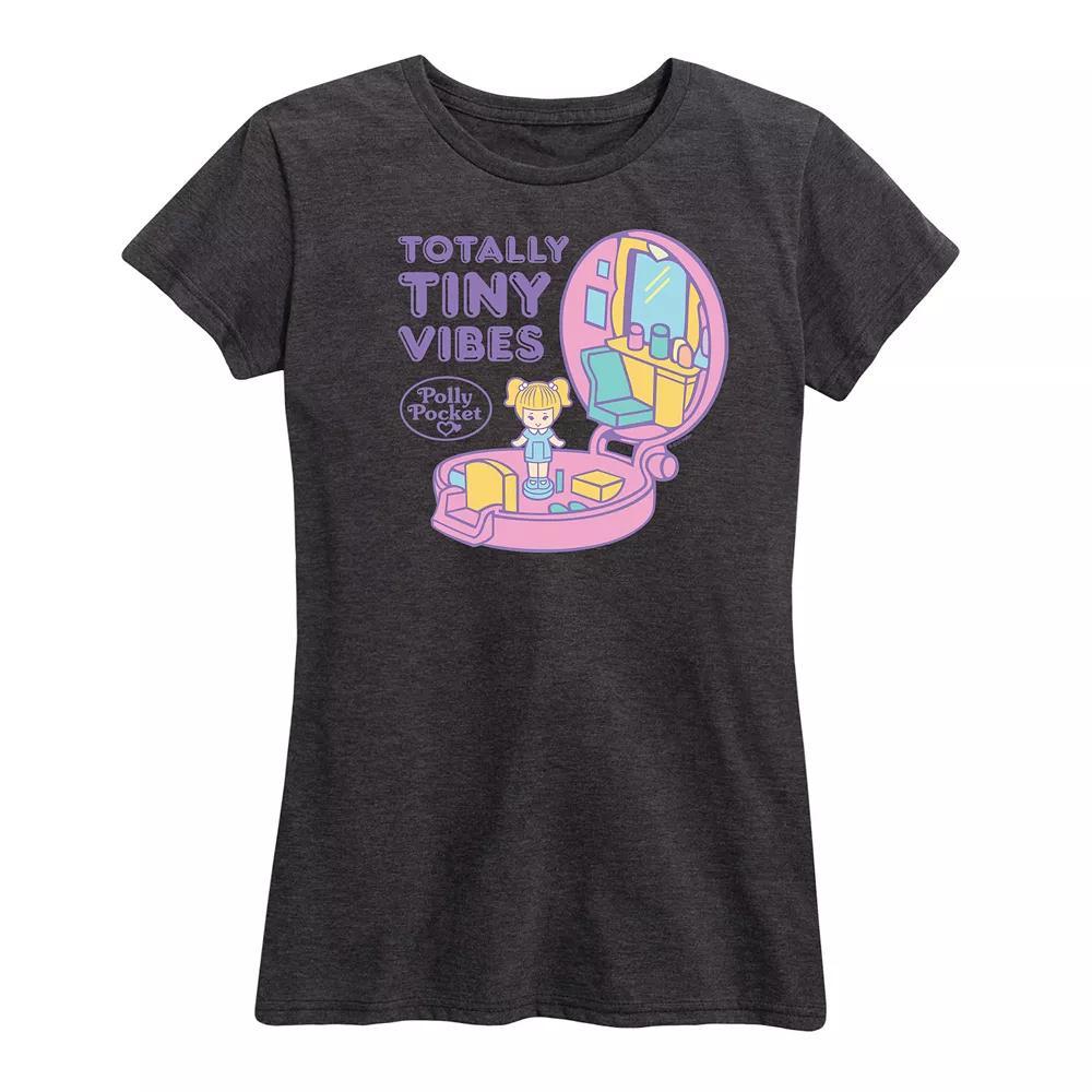 Plus Polly Pocket Totally Tiny Vibes Graphic Tee, Womens Heather Grey Product Image