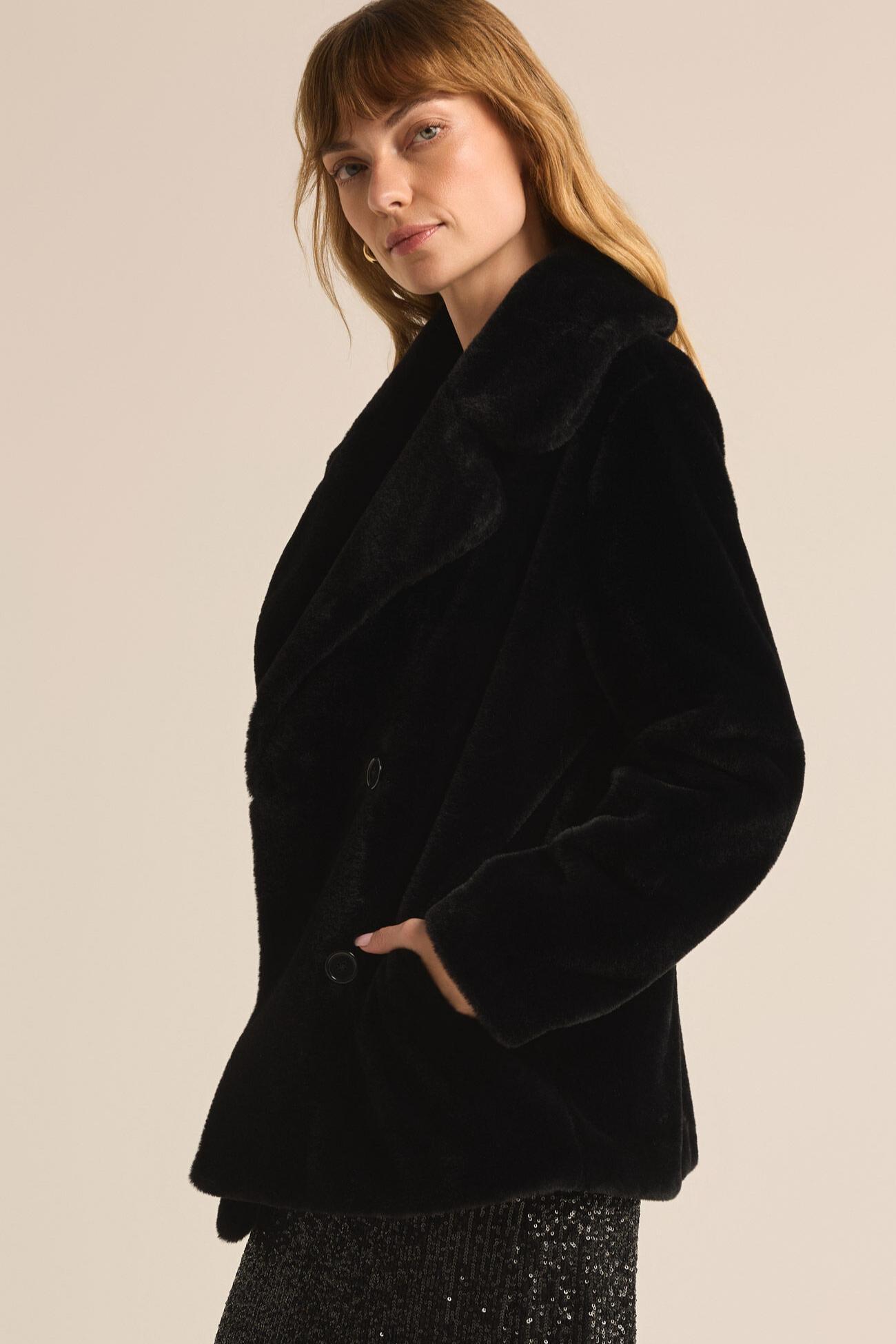 Gem Double Breasted Fur Coat Product Image