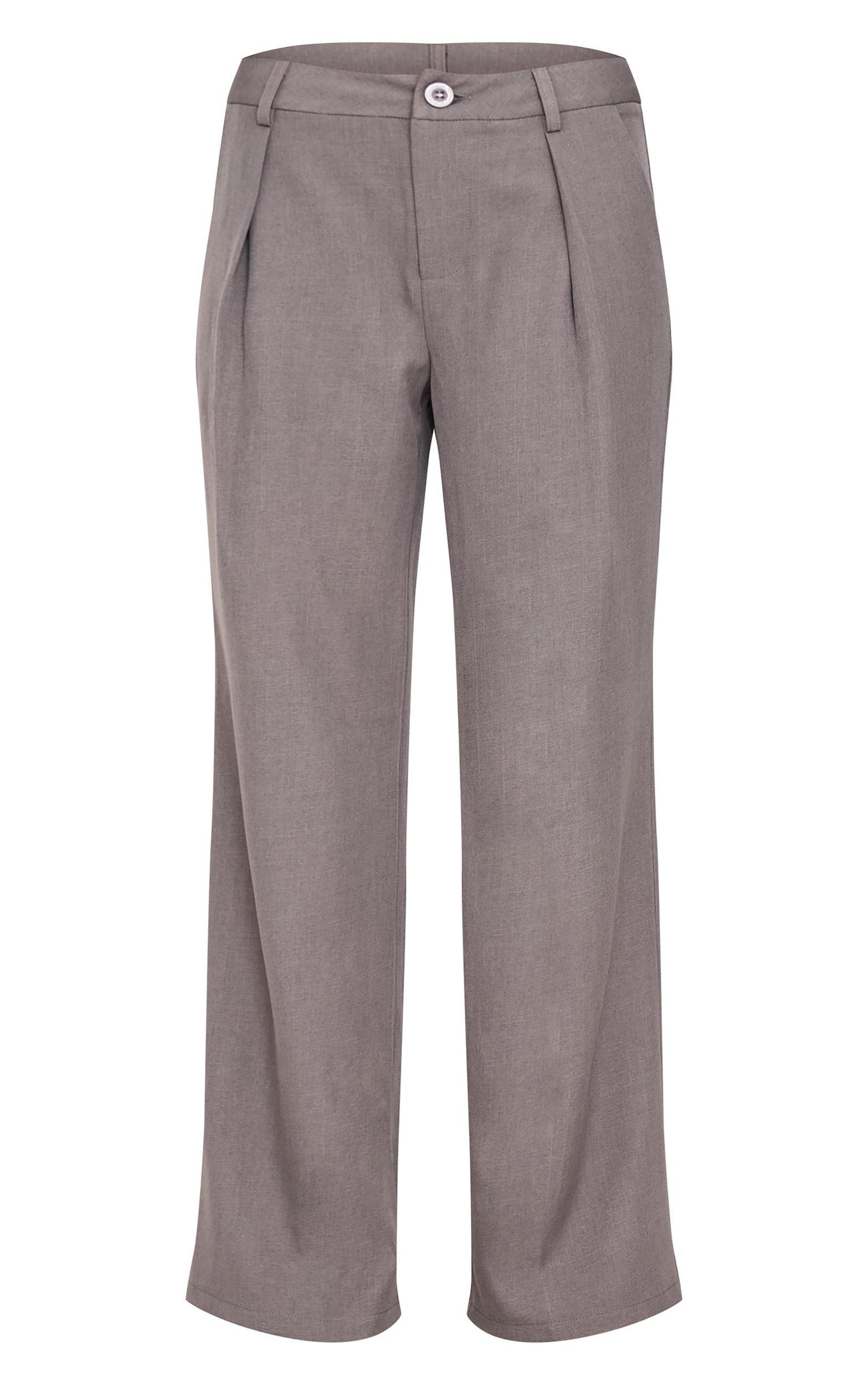 Grey Tailored Woven Straight Leg Pants Product Image