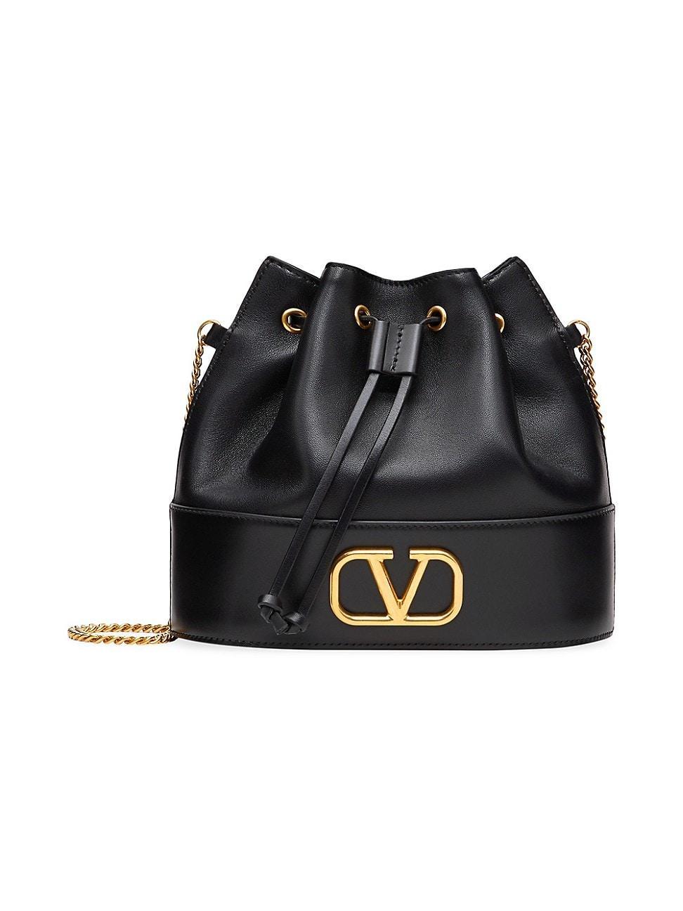 VLOGO Drawstring Leather Chain Bucket Bag Product Image