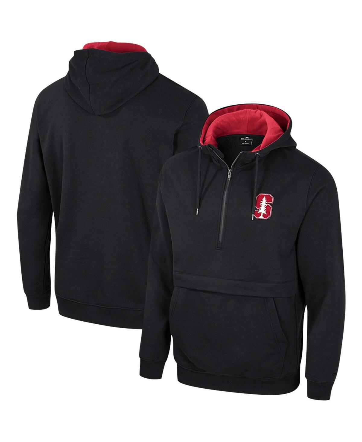 Men's Colosseum Black Stanford Cardinal Half-Zip Hoodie, Size: 2XL Product Image