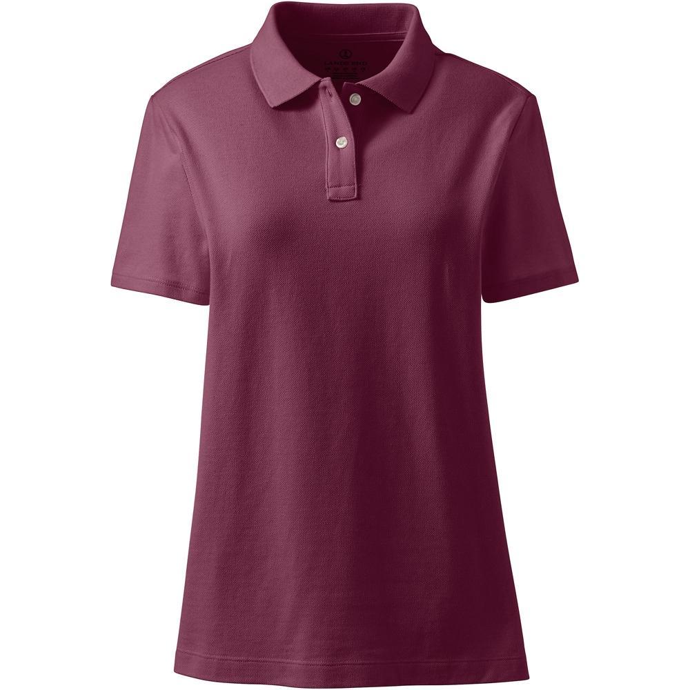 Womens Lands End School Uniform Short Sleeve Mesh Polo Shirt Red Product Image