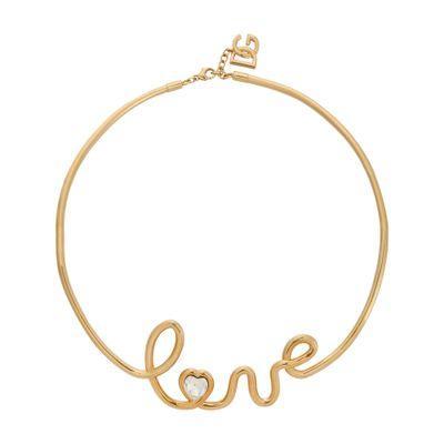 DOLCE & GABBANA Semi-rigid Necklace With "love" Lettering In Gold Product Image
