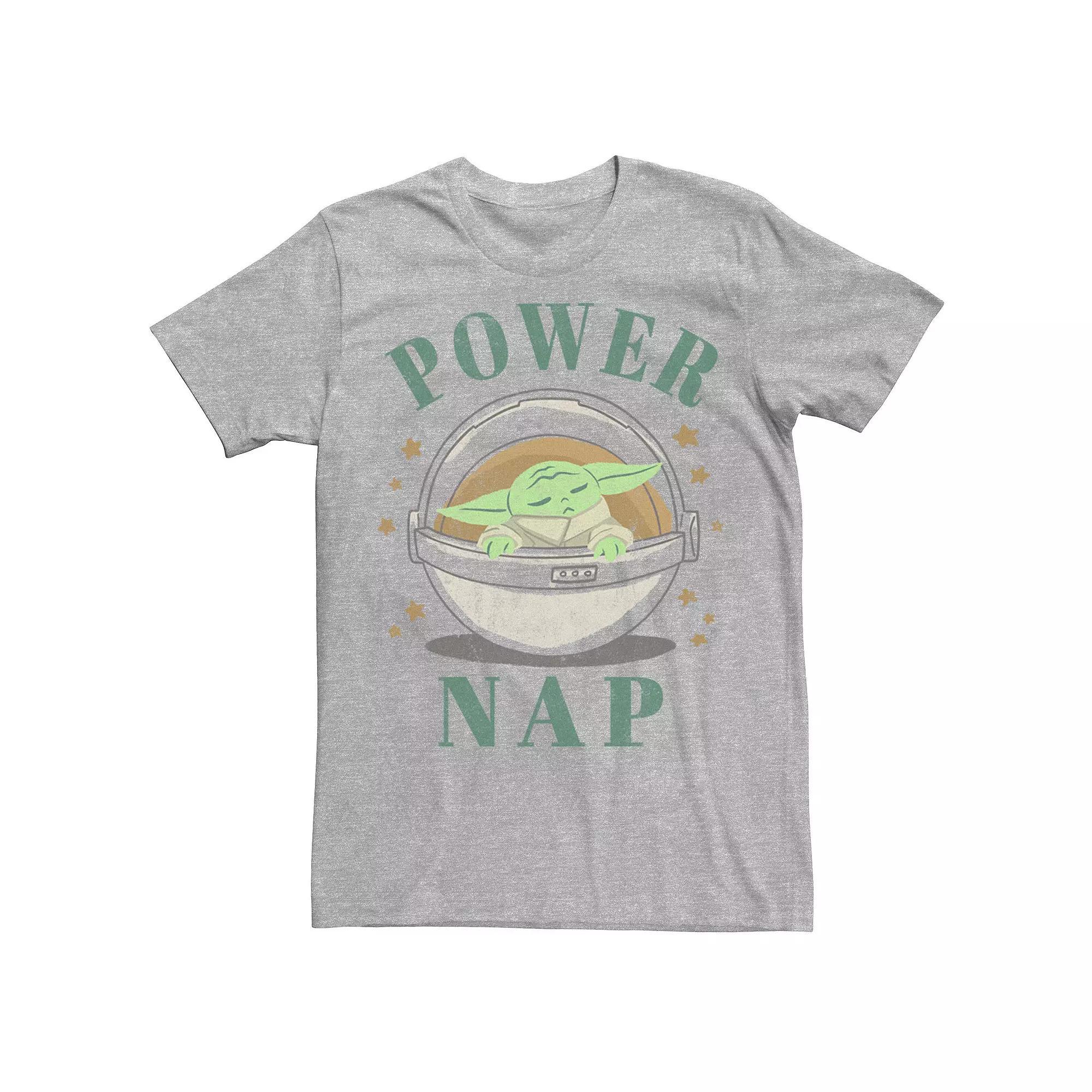 Men's Star Wars The Mandalorian The Child Power Nap Tee, Size: 3XL, Athletic Grey Product Image