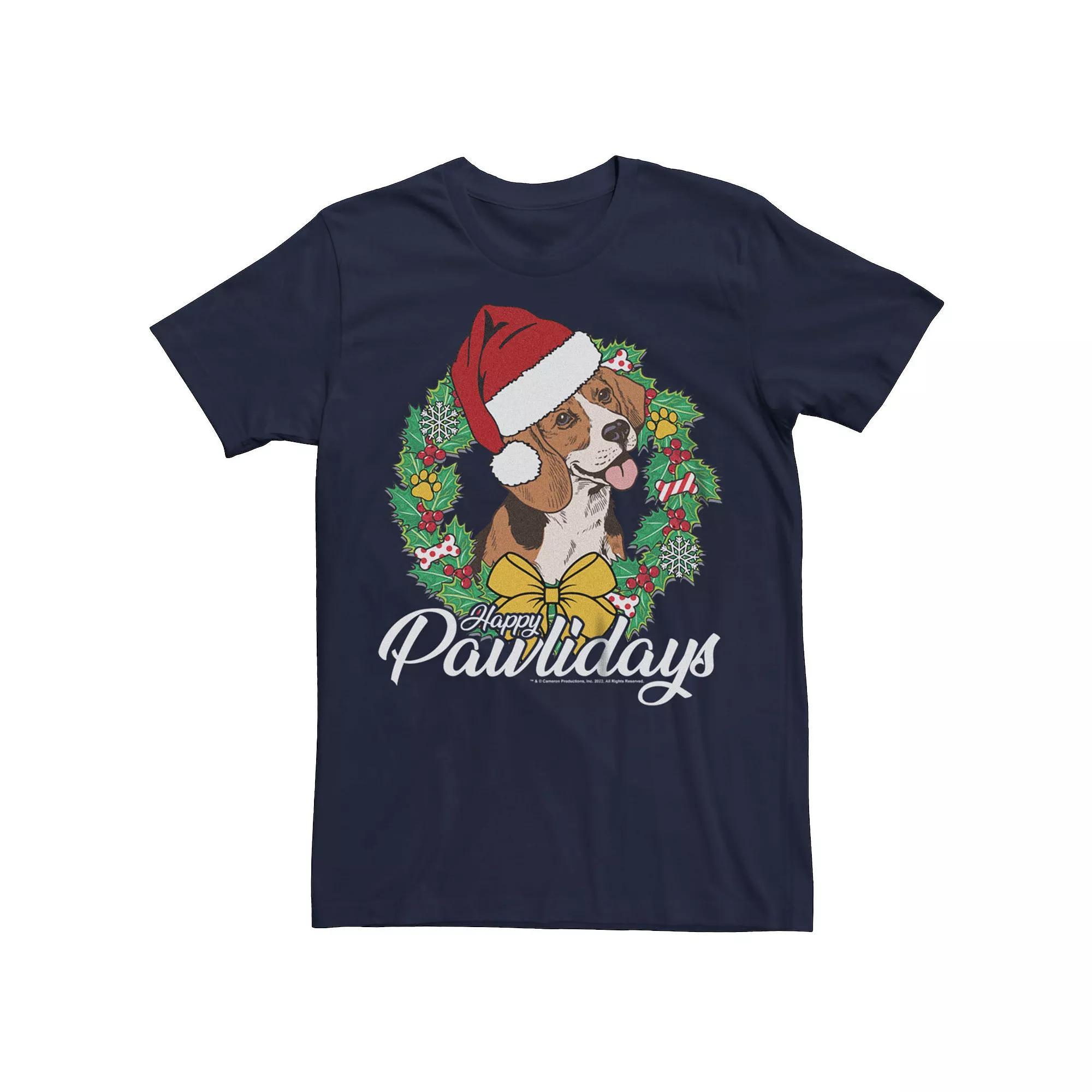 Men's A Dog's Purpose Happy Pawlidays Graphic Tee, Size: XS, Blue Product Image