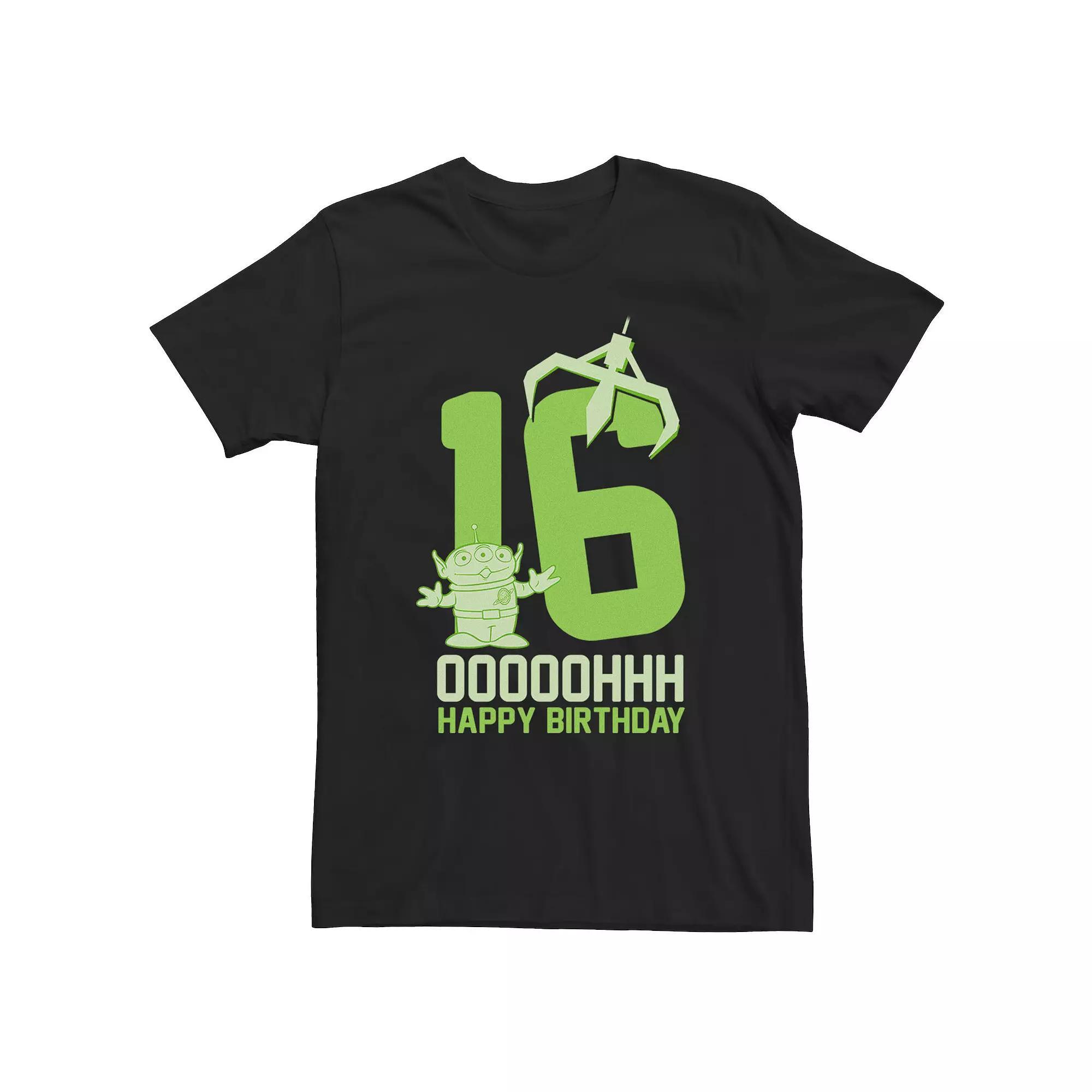 Big & Tall Disney / Pixar Toy Story Aliens OOOOH Happy 16th Birthday Tee, Men's, Size: 3XL Tall, Black Product Image