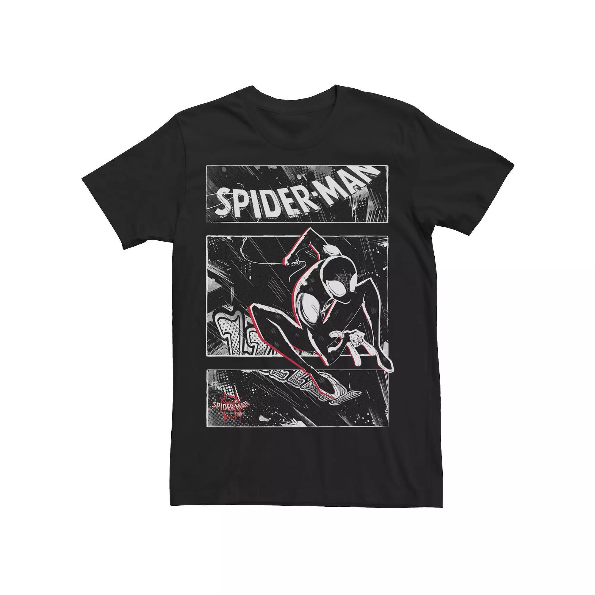 Men's Marvel Spider-Man Spiderverse Comic Retro Graphic Tee, Size: XL, Black Product Image
