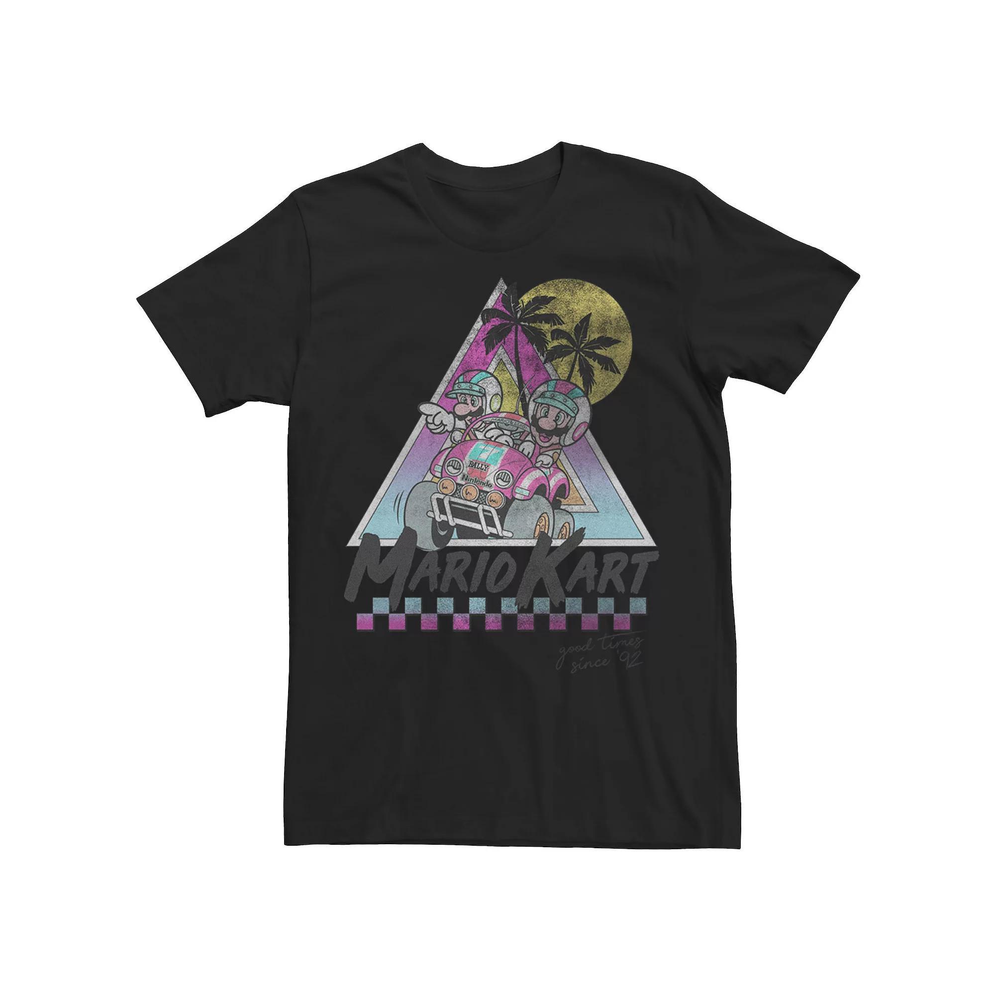 Men's Mario Kart Mario And Luigi Good Time Since 92 Vintage Tee, Size: 3XL, Athletic Grey Product Image