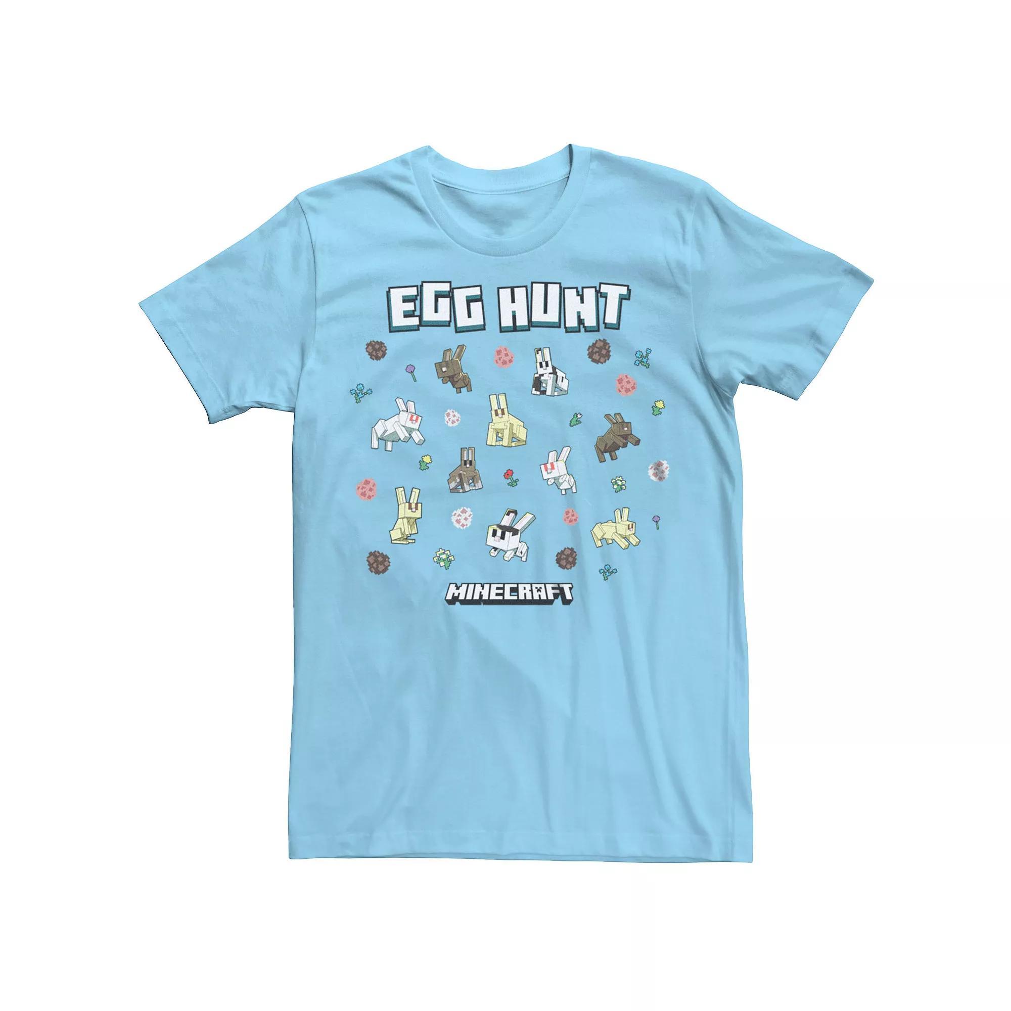 Men's Minecraft Easter Egg Hunt Rabbit Graphic Tee, Size: XXL, Light Blue Product Image