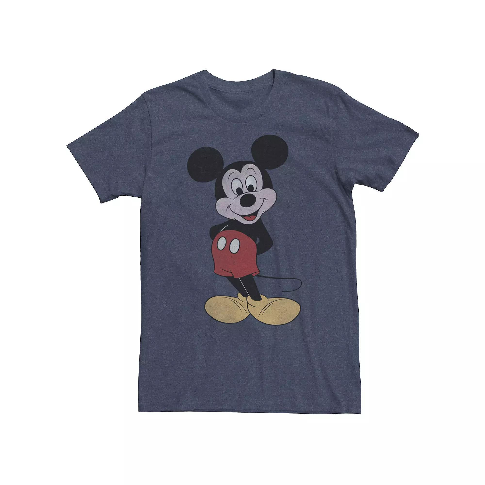 Disney's Mickey Mouse Big & Tall Vintage Mickey Pose Tee, Men's, Size: Large Tall, Navy Grey Product Image