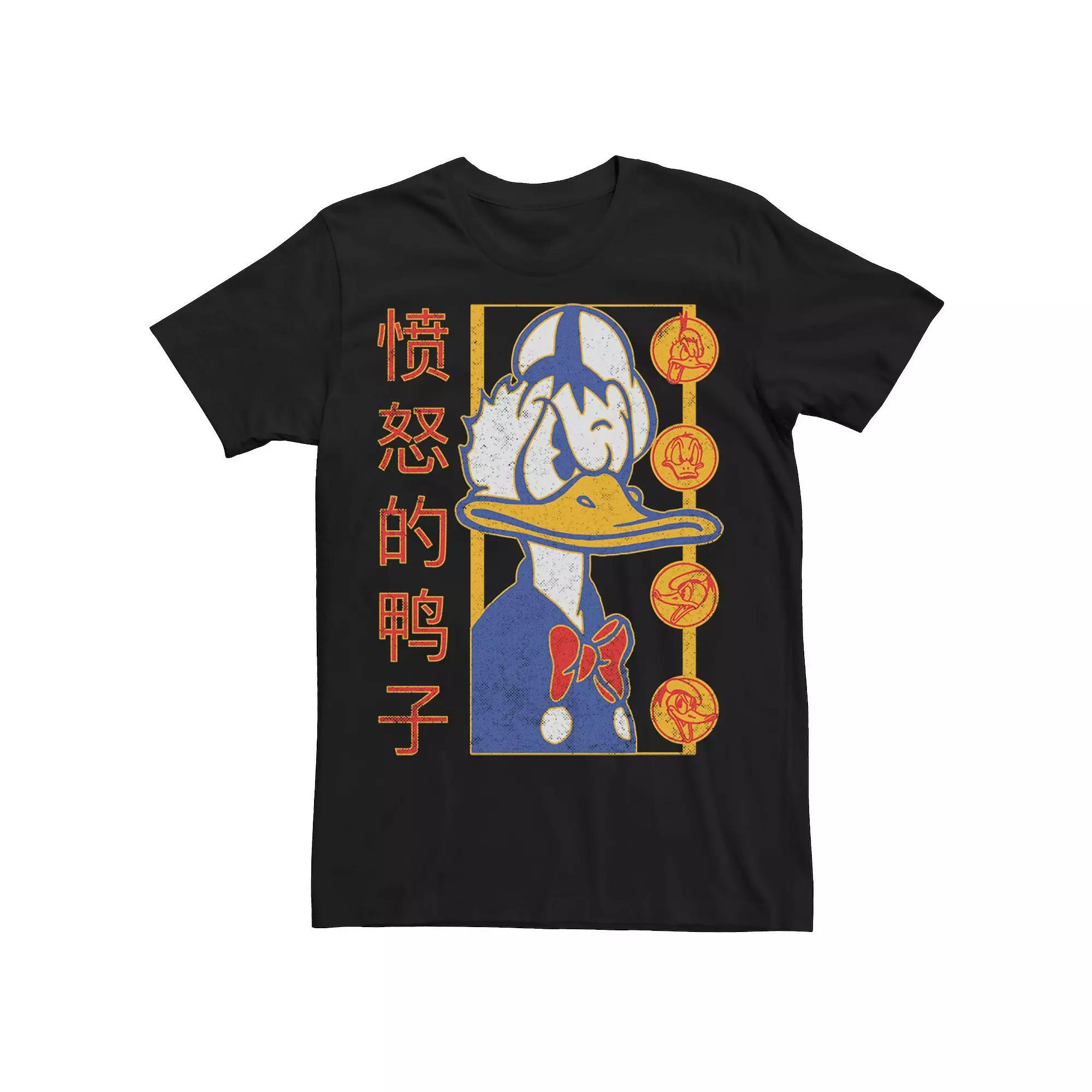 Disney's Mickey & Friends Donald Duck Men's Kanji Tee, Size: 3XL, Black Product Image