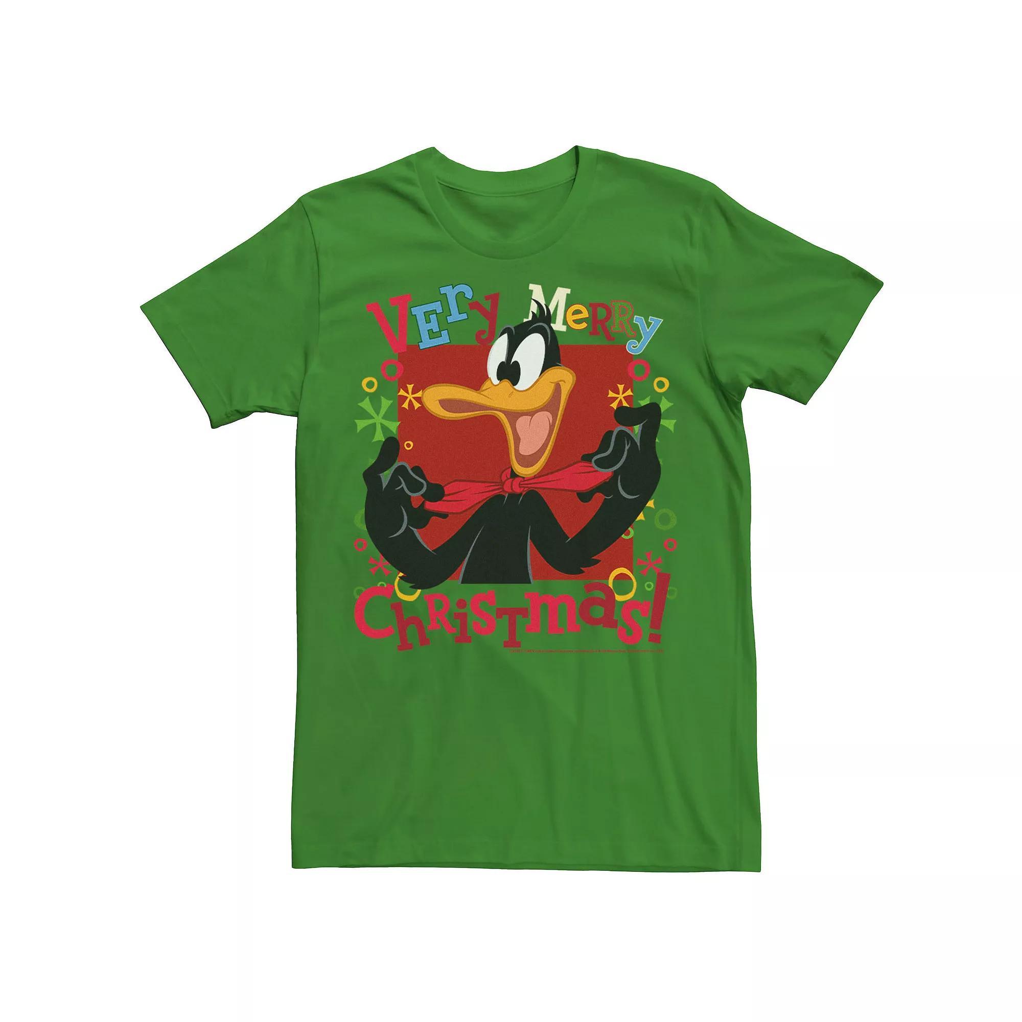 Men's Looney Tunes Christmas Daffy Duck Very Merry Christmas Tee, Size: XXL, Kelly Product Image