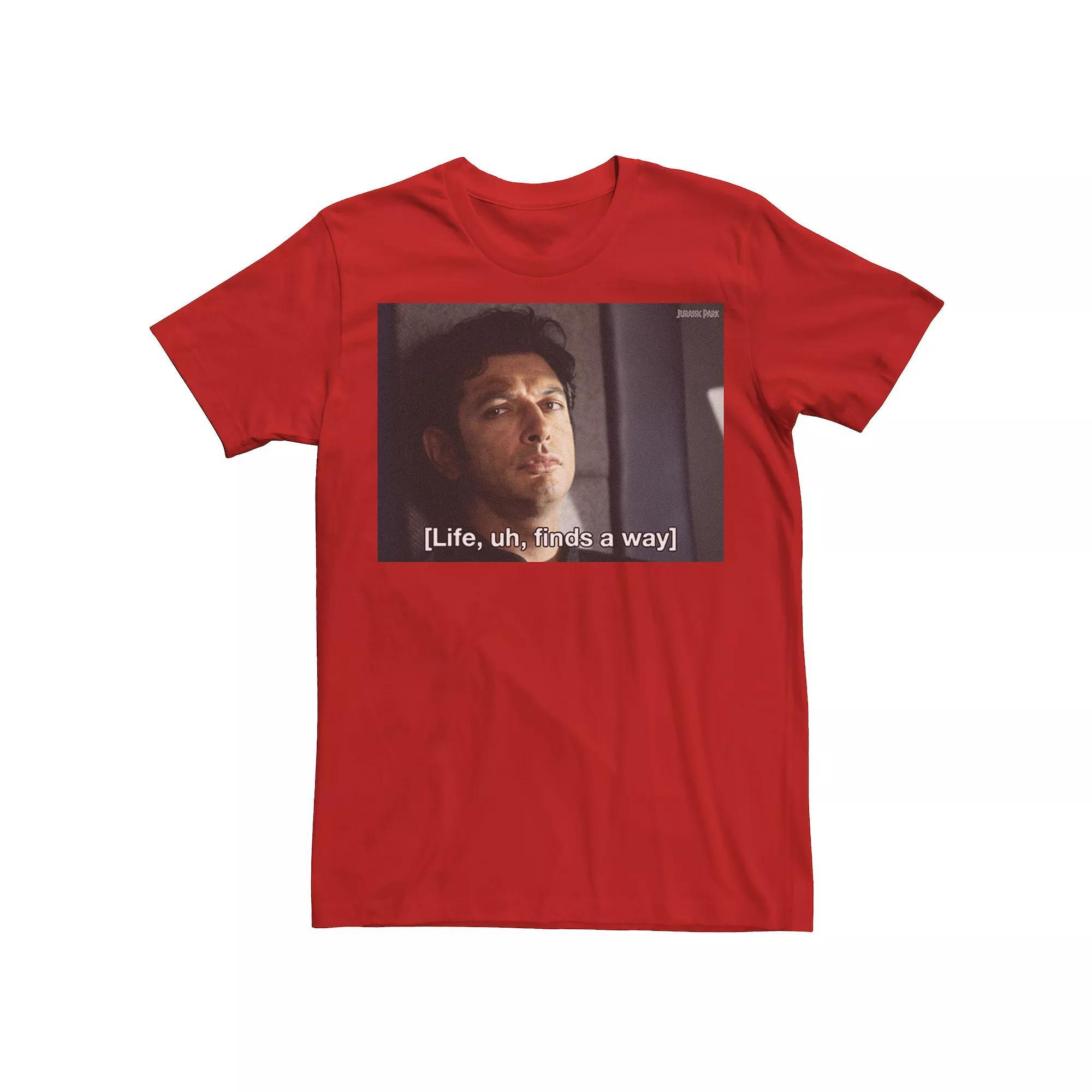 Men's Jurassic Park Life Finds A Way Goldblum Jeff Stare Tee, Size: XXL, Kelly Grey Product Image