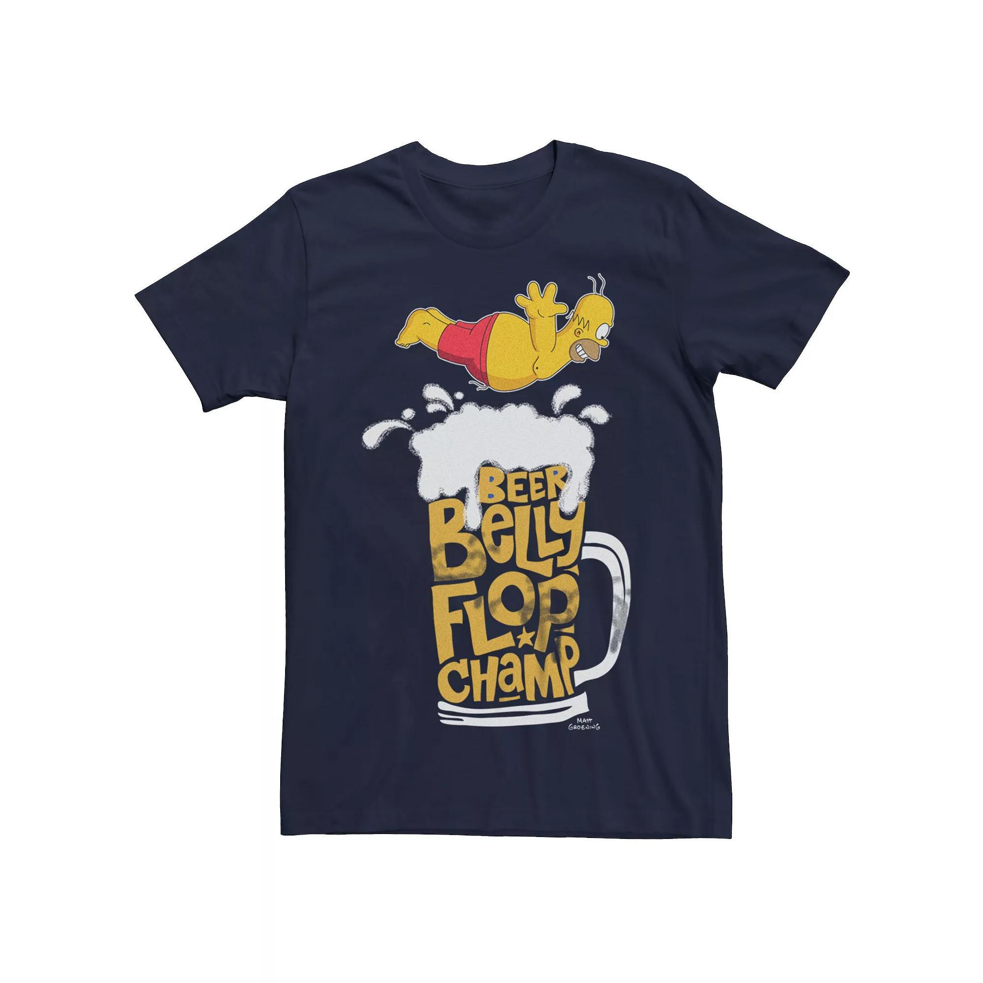 Men's The Simpsons Homer Beer Belly Champ Graphic Tee, Size: XS, Blue Product Image