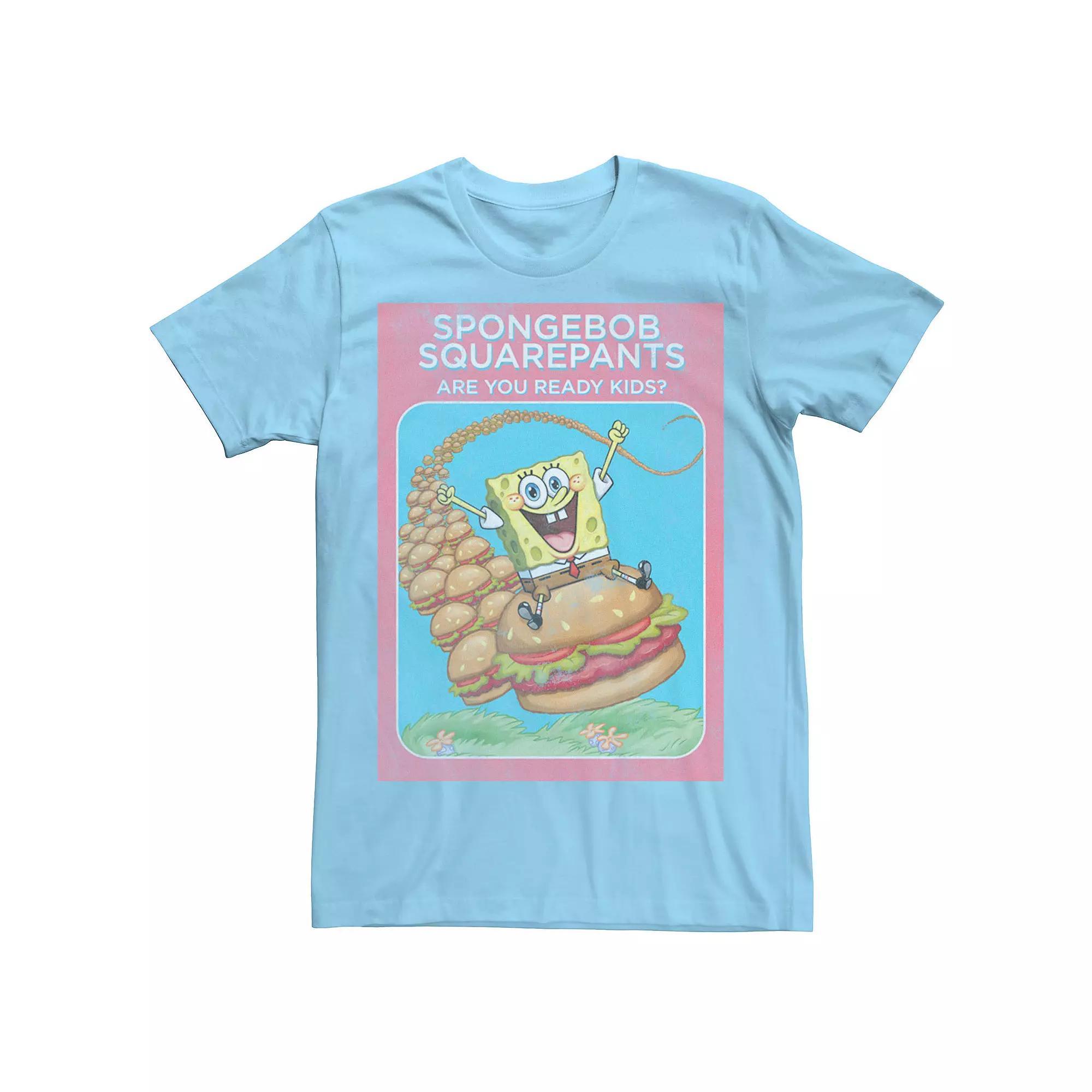 Men's Nickelodeon SpongeBob SquarePants Are You Ready Kids Vintage Poster Tee, Size: 3XL, Light Blue Product Image