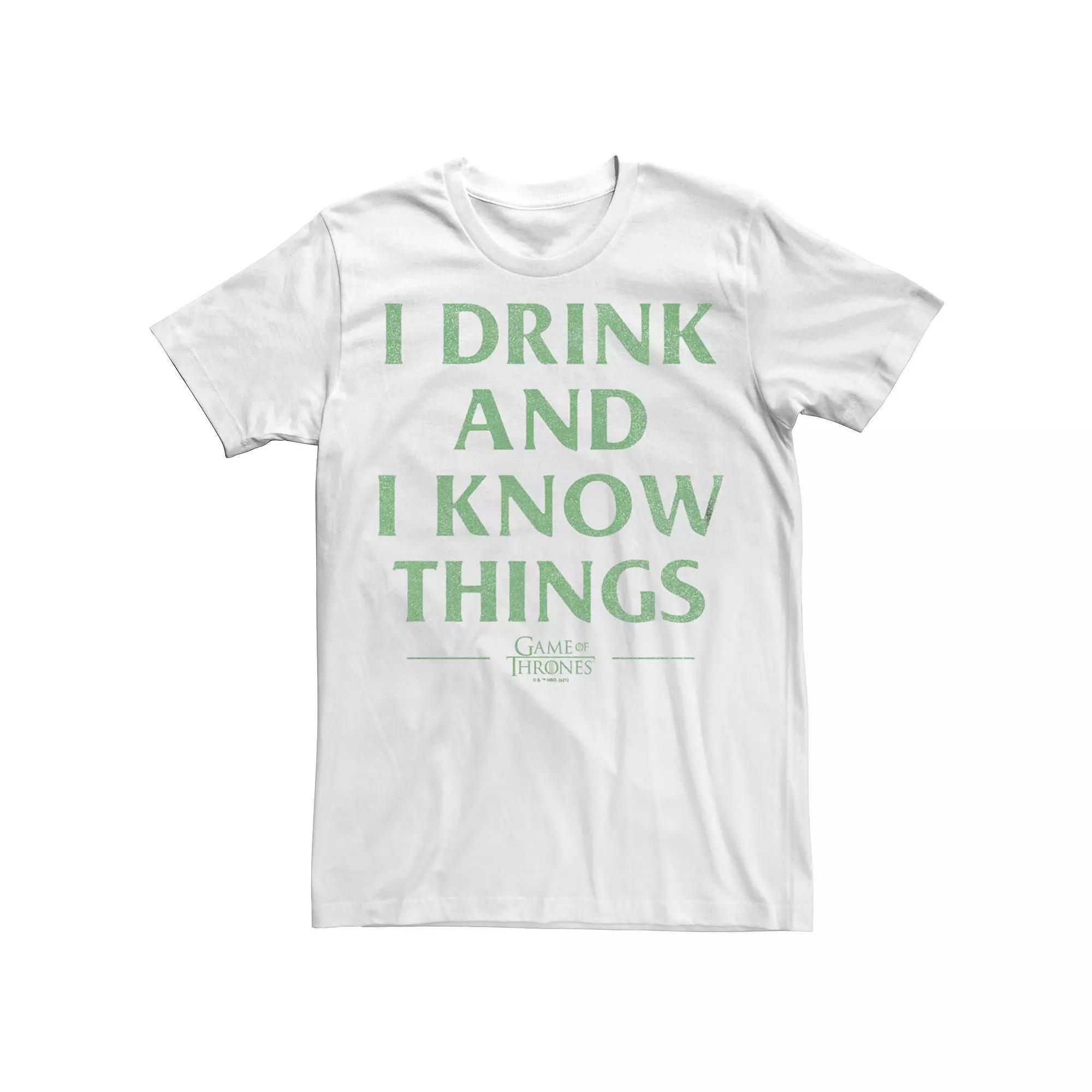 Big & Tall Game Of Thrones I Know Things Tee, Men's, Size: XXL Tall, White Product Image