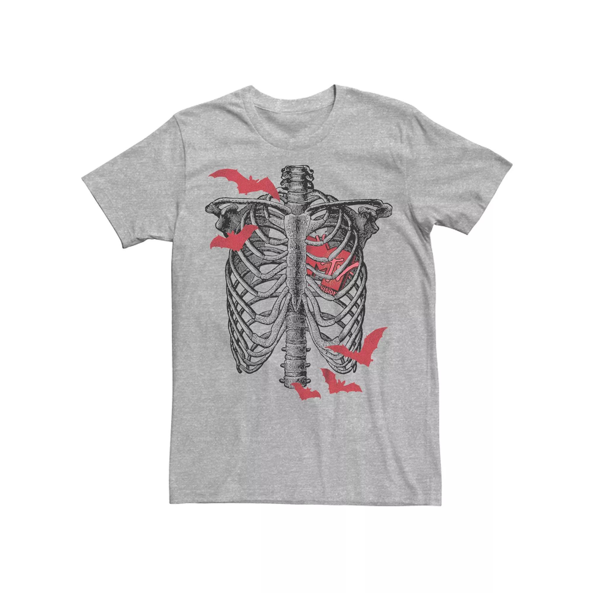 Men's MTV Music Television Skeleton Logo Tee, Size: Small, Athletic Grey Product Image