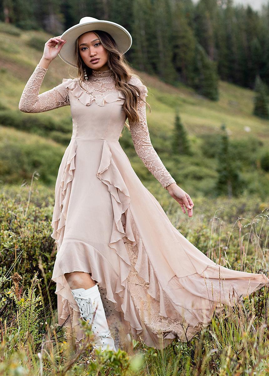 Sveta Maxi Dress in Light Taupe Female Product Image